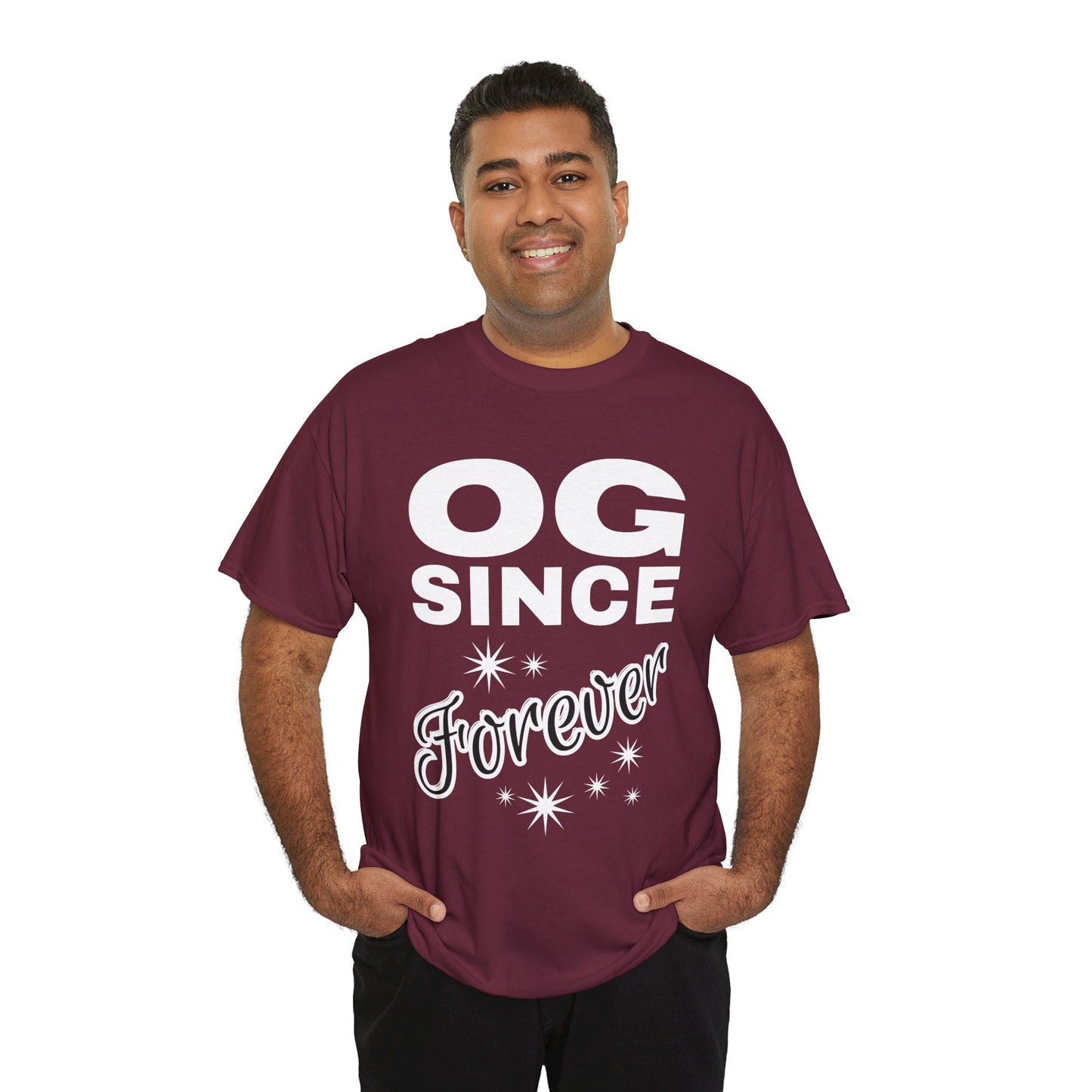 Grandpa Heavy Cotton Tee - OG Since Forever, Casual Tee, Trendy Graphic Shirt, Gift for Friends, Streetwear Fashion