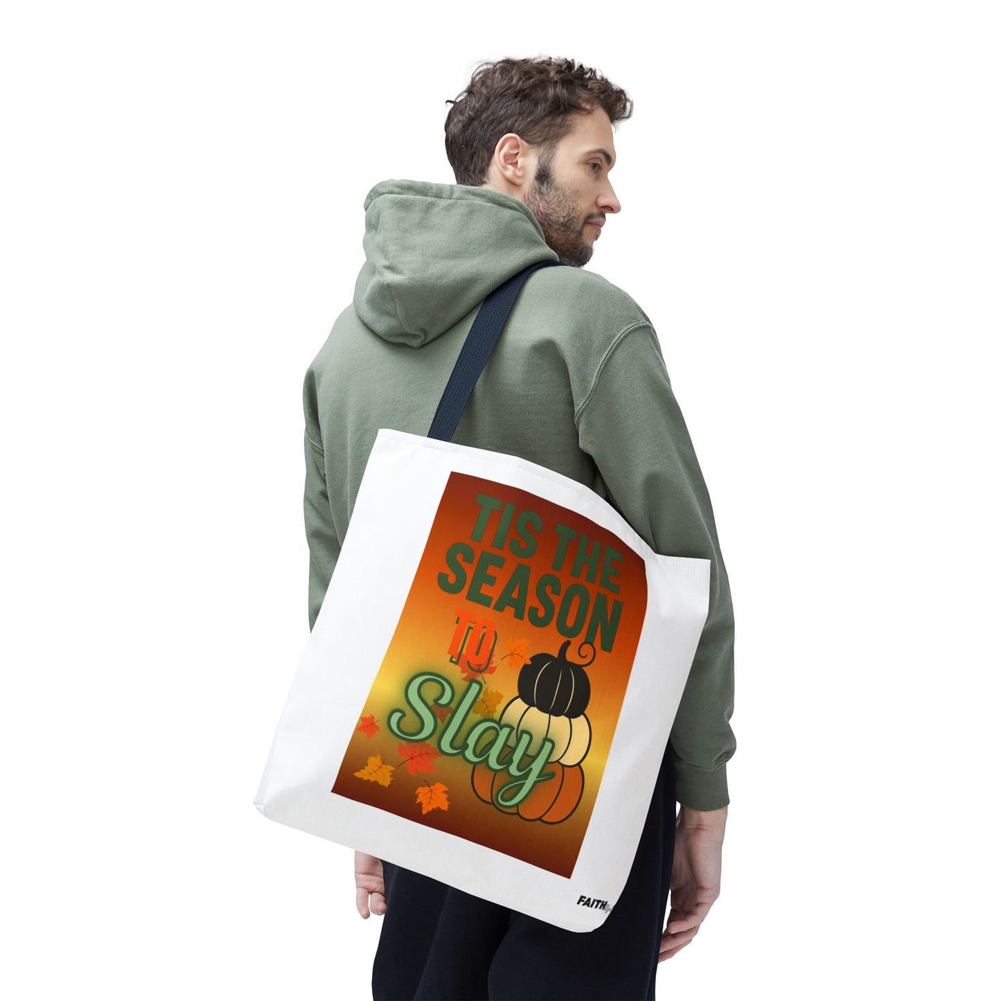 FaithStyles Seasonal Tote Bag: 'Tis the Season to Slay | Fall Shopping Bag, Halloween Tote, Autumn Handbag, Gift Bag, Eco-Friendly Tote