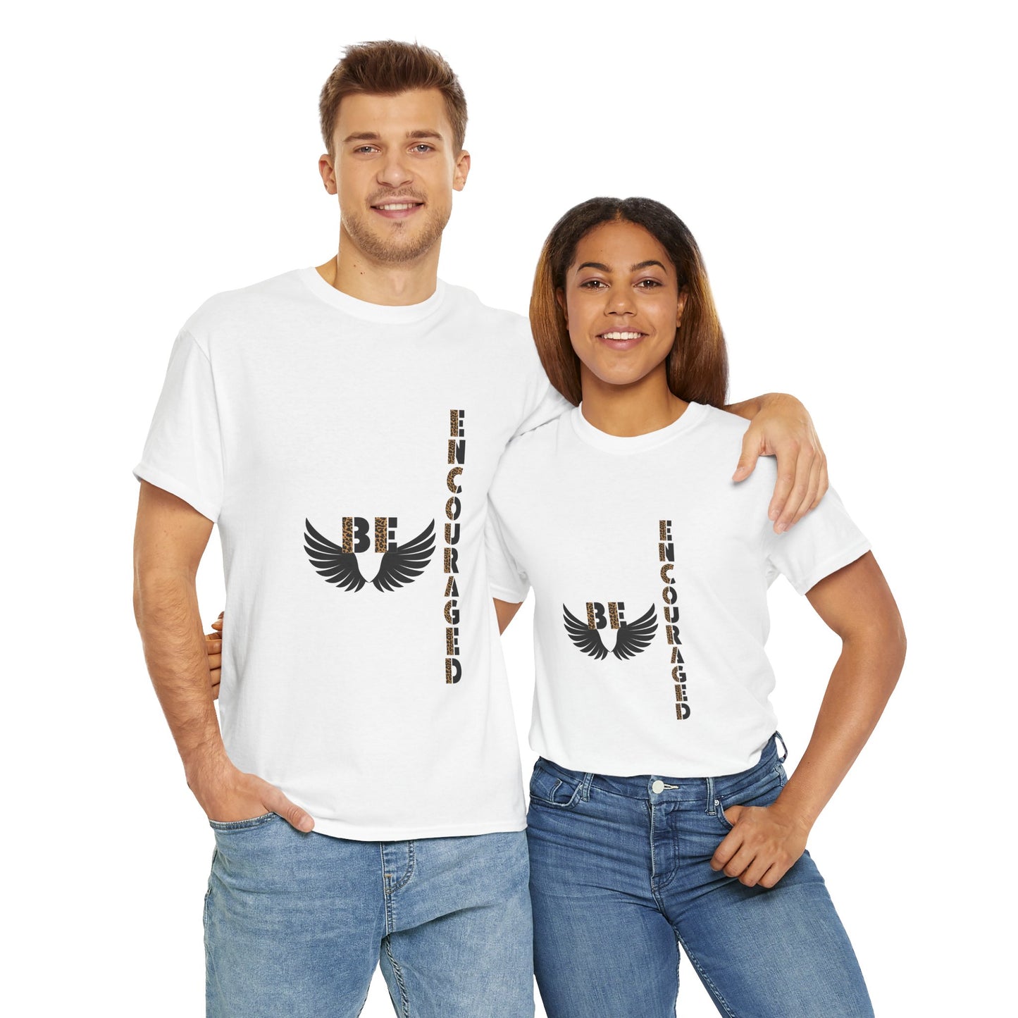 Be Encouraged Unisex Heavy Cotton T-shirt- Inspirational Gift, Motivational Shirt, Casual Wear, Everyday Reminder, Uplifting Apparel