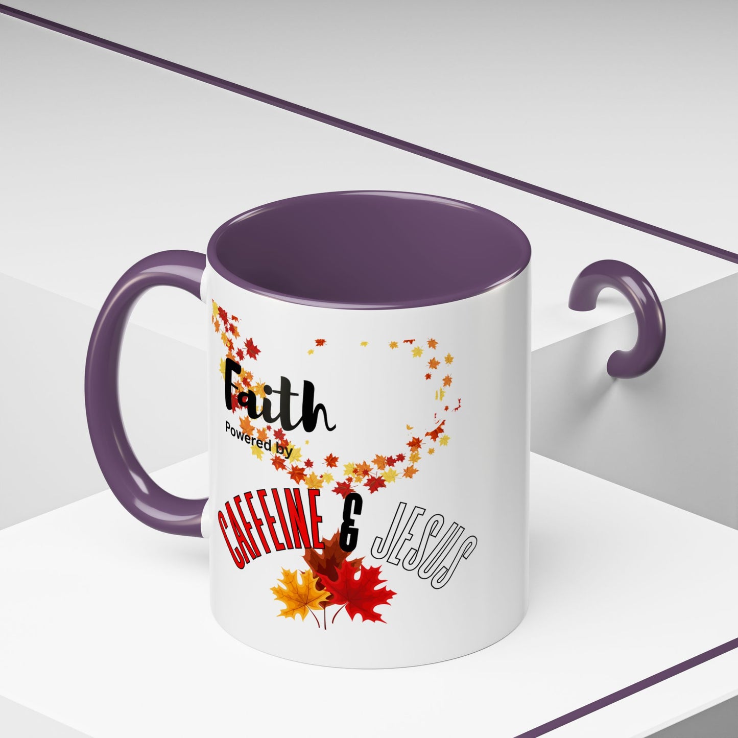 Faith & Caffeine Fall Coffee Mug | Perfect for Autumn Lovers, Thanksgiving Gift, Religious Coffee Cup, Inspirational Drinkware, Cozy Vibes
