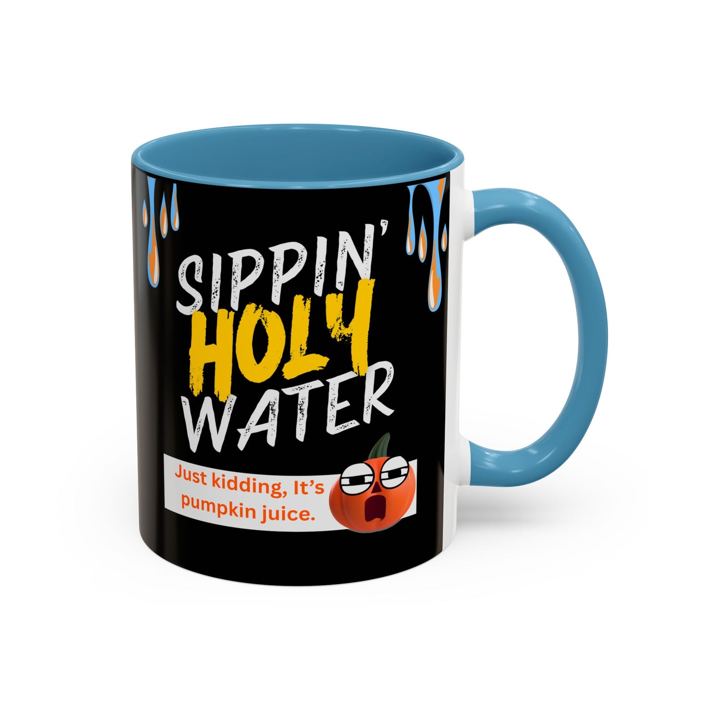 Sippin' Holy Water Coffee Mug, Funny Pumpkin Juice Mug, Halloween Coffee Cup, Unique Gift for Fall, Cute Office Mug, Quirky Kitchenware