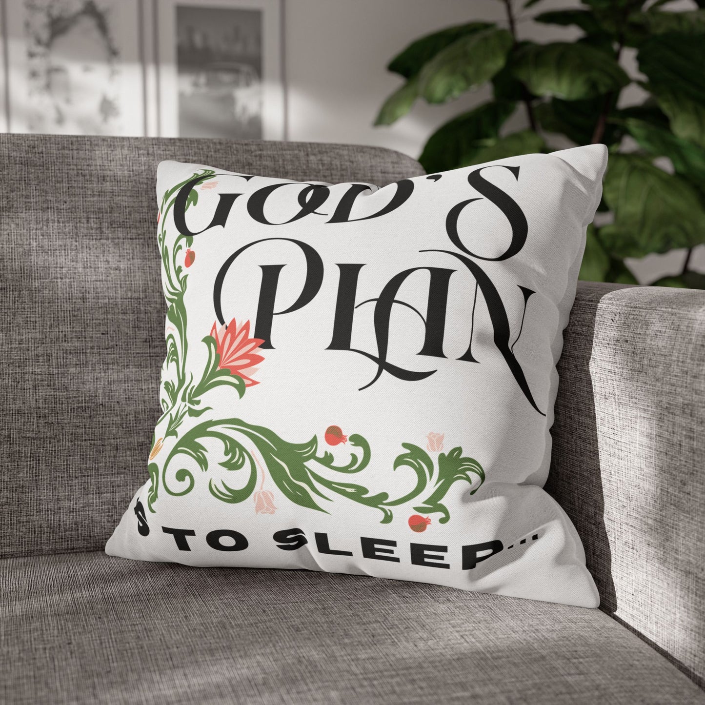 God's Plan Inspirational Pillowcase, Decorative Pillow Cover, Home Decor, Gift for Sleep Lovers, Cozy Bedroom Accent