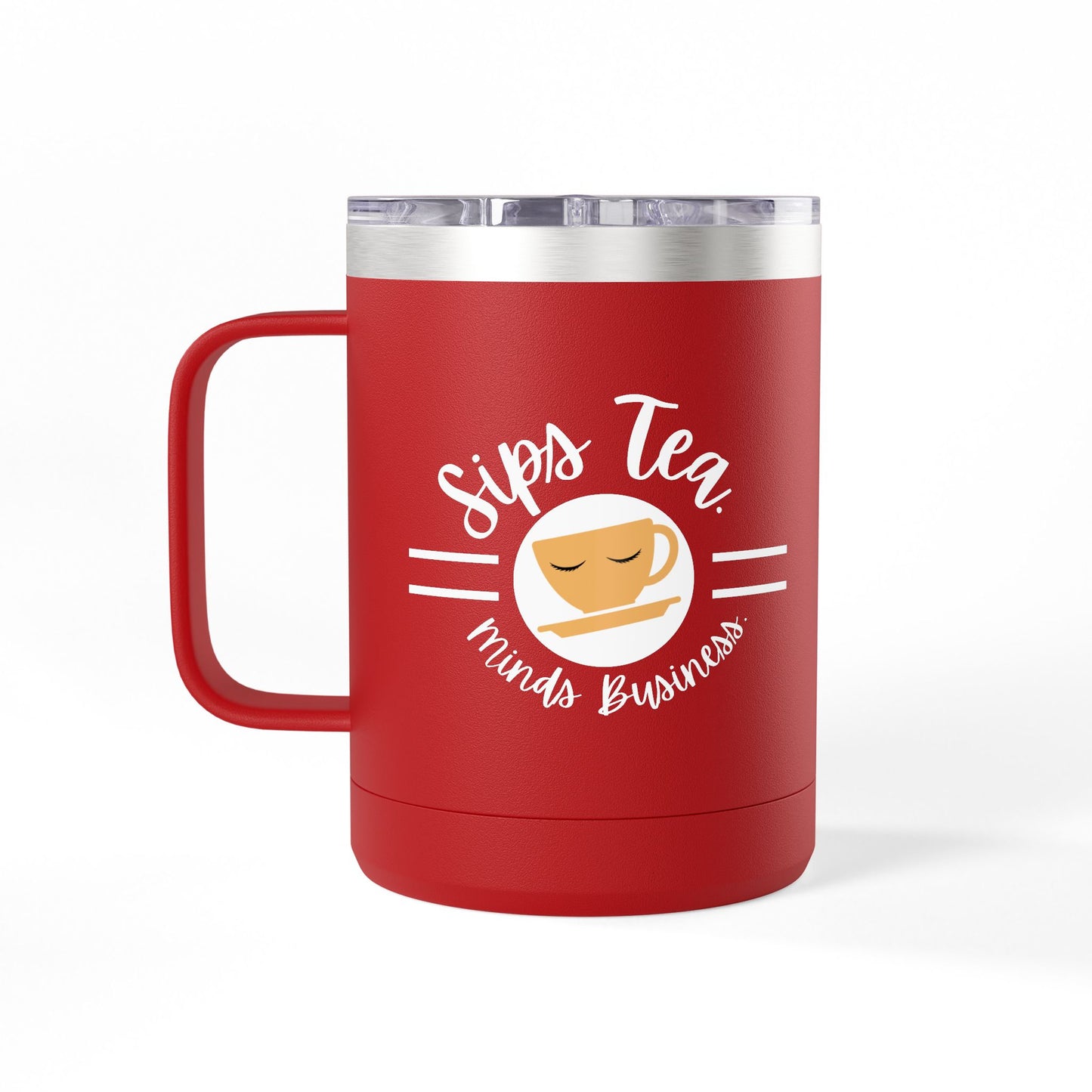 Coffee Lover's Tumbler with Sips Tea Design, Insulated Mug for Home, Travel, Gift for Coffee & Tea Lovers, Birthday, Office, Everyday Use