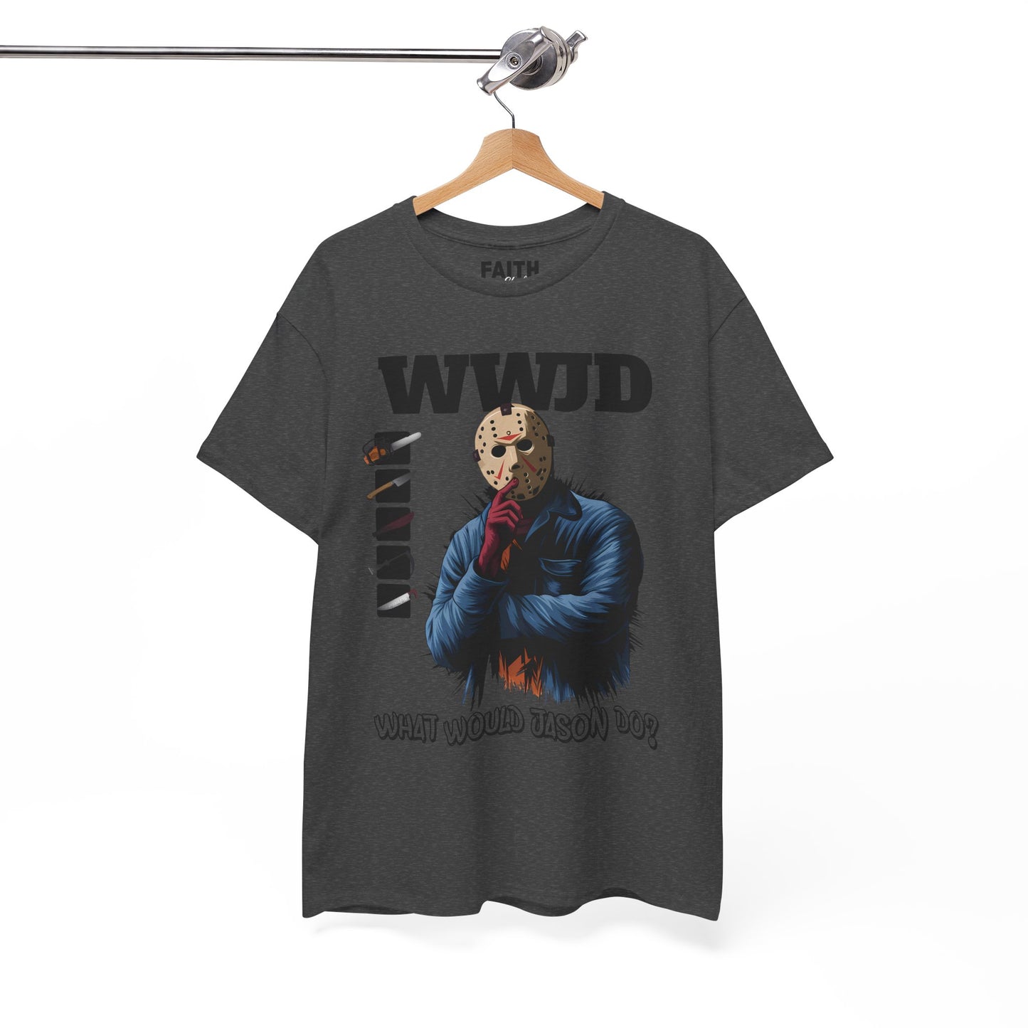 WWJD Unisex Heavy Cotton Tee, Graphic T-Shirt, Casual Wear, Gift for Him, Trendy Apparel, Statement Tee