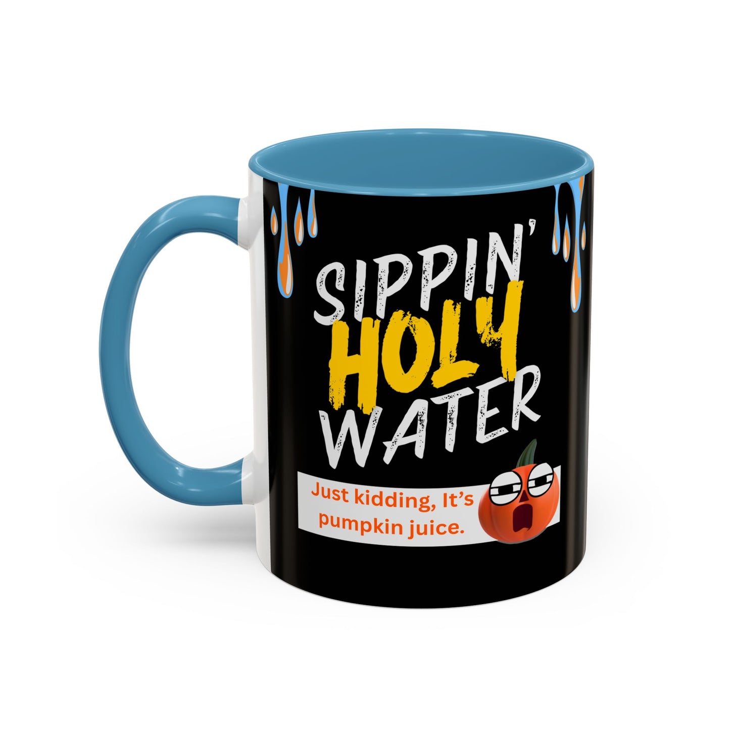 Sippin' Holy Water Coffee Mug, Funny Pumpkin Juice Mug, Halloween Coffee Cup, Unique Gift for Fall, Cute Office Mug, Quirky Kitchenware