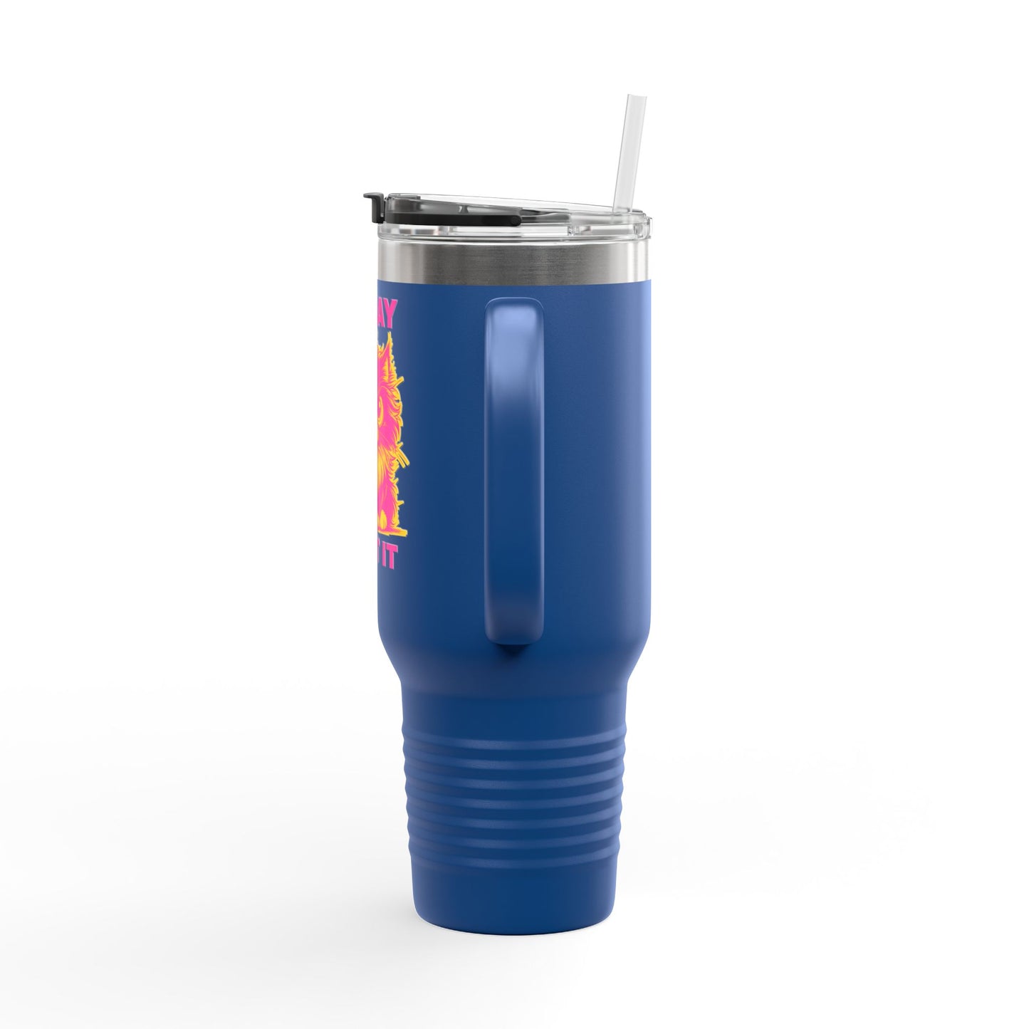 Colorful Insulated Travel Mug with Fun Design, 40oz Coffee Tumbler, Cat Lover Gift, Funny Travel Mug, Perfect for Daily Commute, Birthday