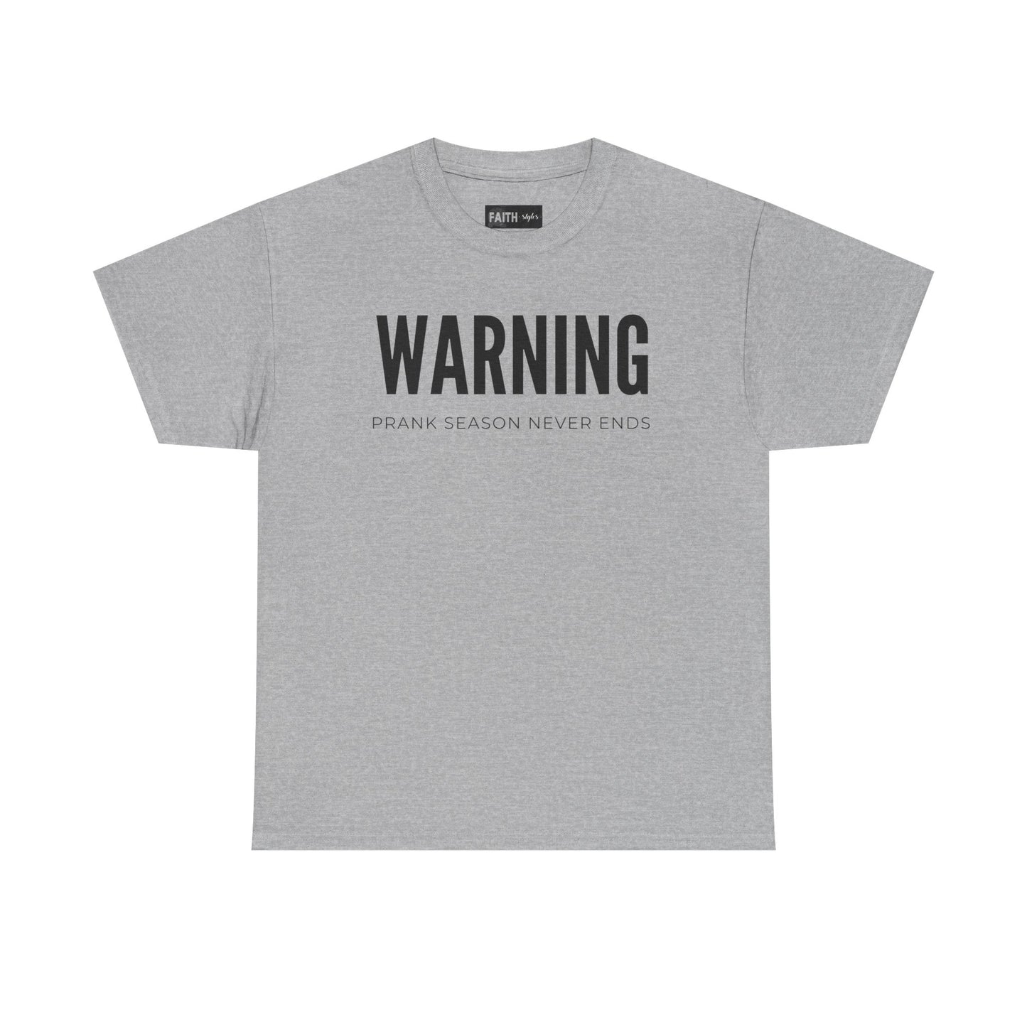 Warning Prank Season Unisex Heavy Cotton Tee | Fun Gift, Casual Wear, Comedy Merchandise, Birthday Gift, Prankster Shirt