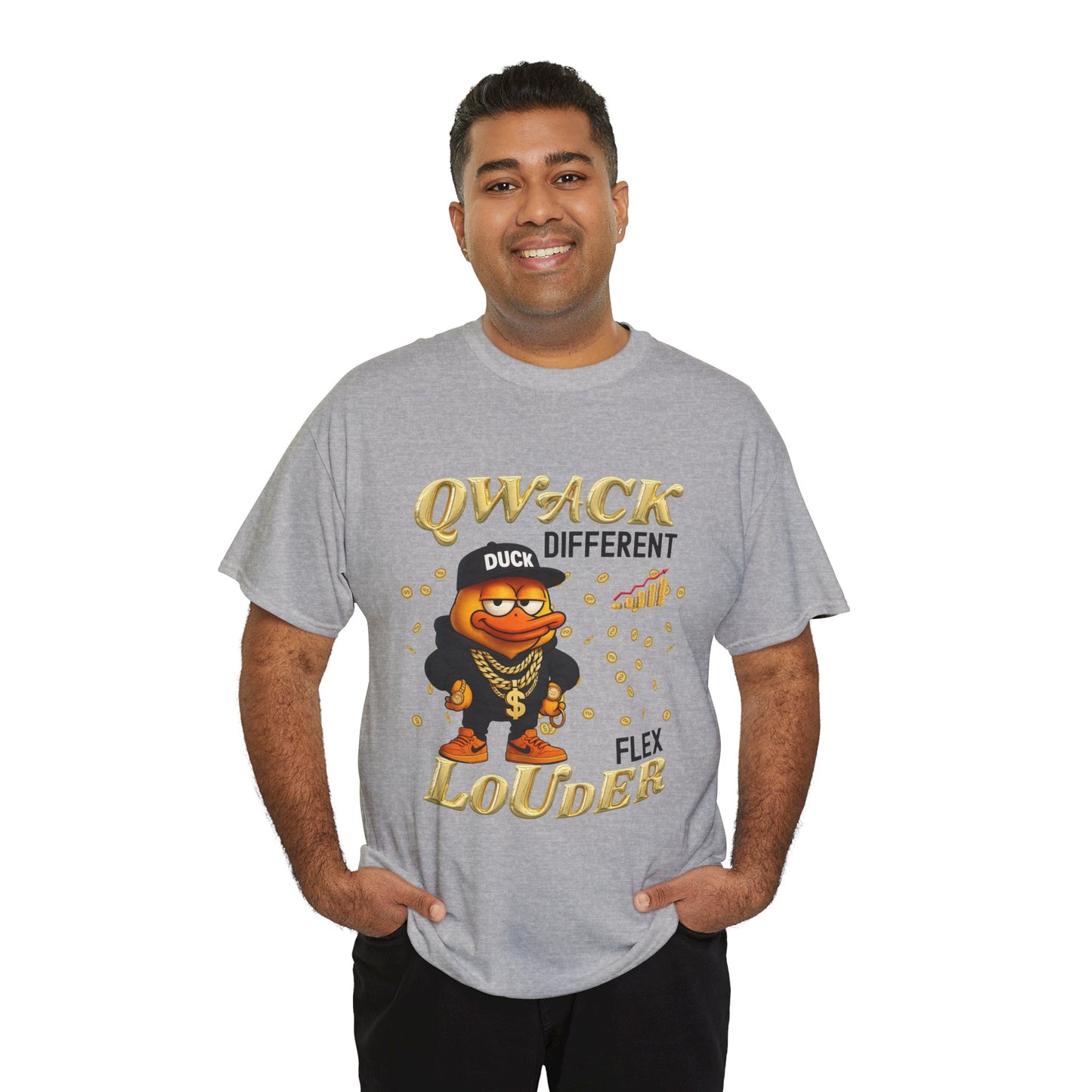 Qwack Different Unisex Heavy Cotton Tee, Fun T-Shirt, Gift for Duck Lovers, Casual Wear, Streetwear Style, Summer Vibes