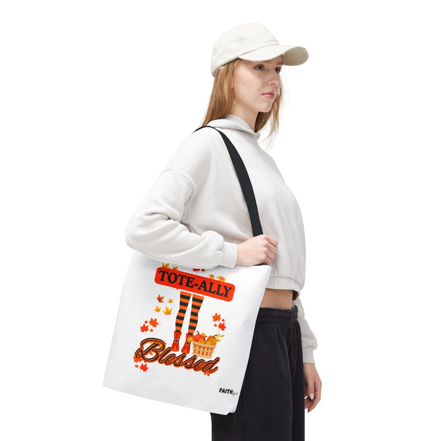 FaithStyles Blessed Holiday Tote Bag, Autumn Tote, Fall Accessories, Gift for Her, Seasonal Shopping Bag, Cute Grocery Bag