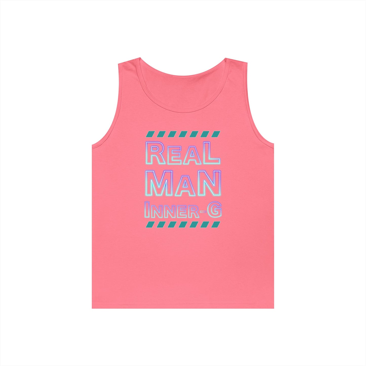 Real Man Inner G Unisex Heavy Cotton Tank Top, Motivational Gym Wear, Summer Fashion, Casual Outift, Gift for Him, Inspirational Tank
