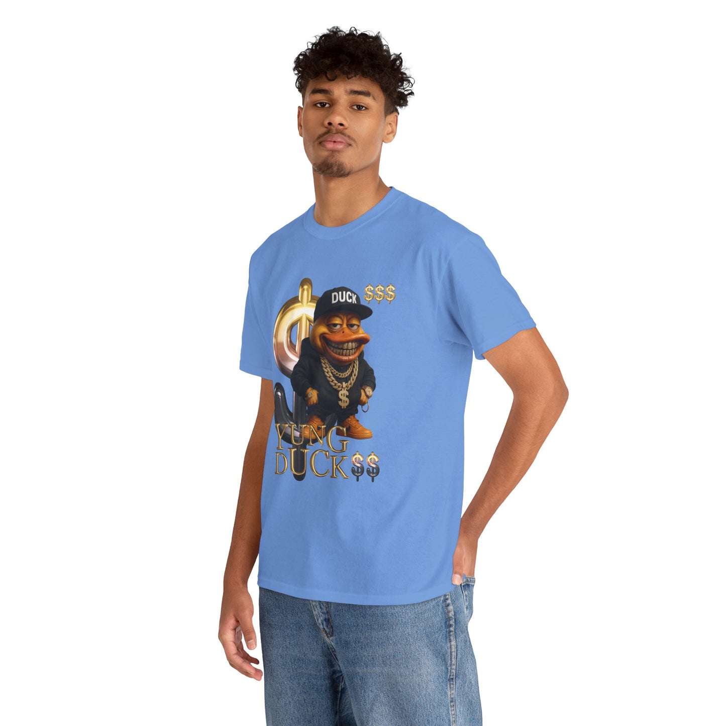 Yung Duck$$ Unisex Heavy Cotton Tee - Fun Streetwear T-Shirt for Casual Outfits