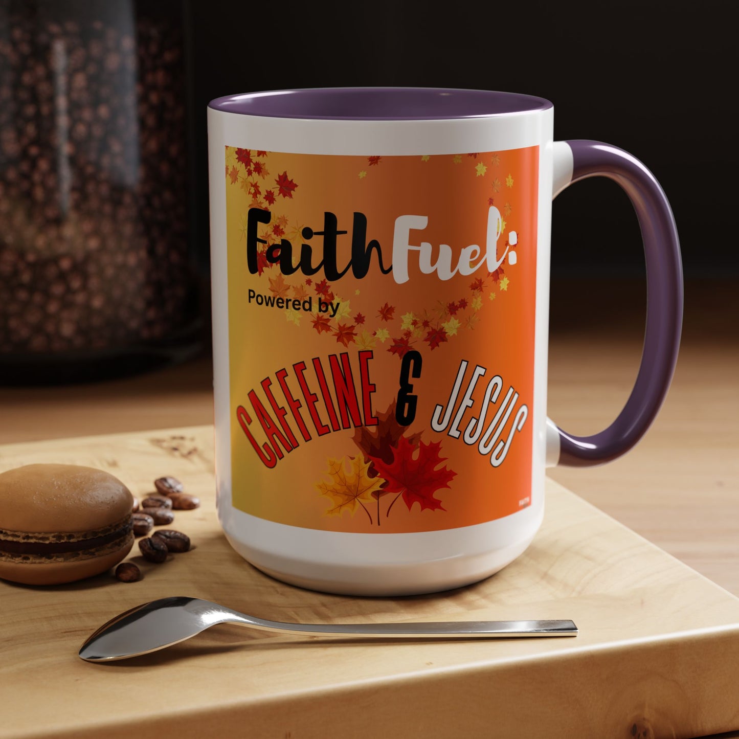 FaithStyles FaithFuel Caffeine & Jesus Mug - Fall Coffee Cup, Inspirational Gift, Autumn Decor, Home Office Supplies, Religious Mug