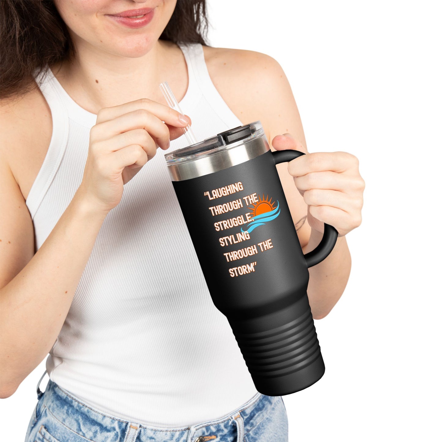 Insulated 40oz Travel Mug with Sunrise Design | Perfect for On-the-Go, Camping, Travel, or Everyday Use | Ideal Gift for Coffee Lovers