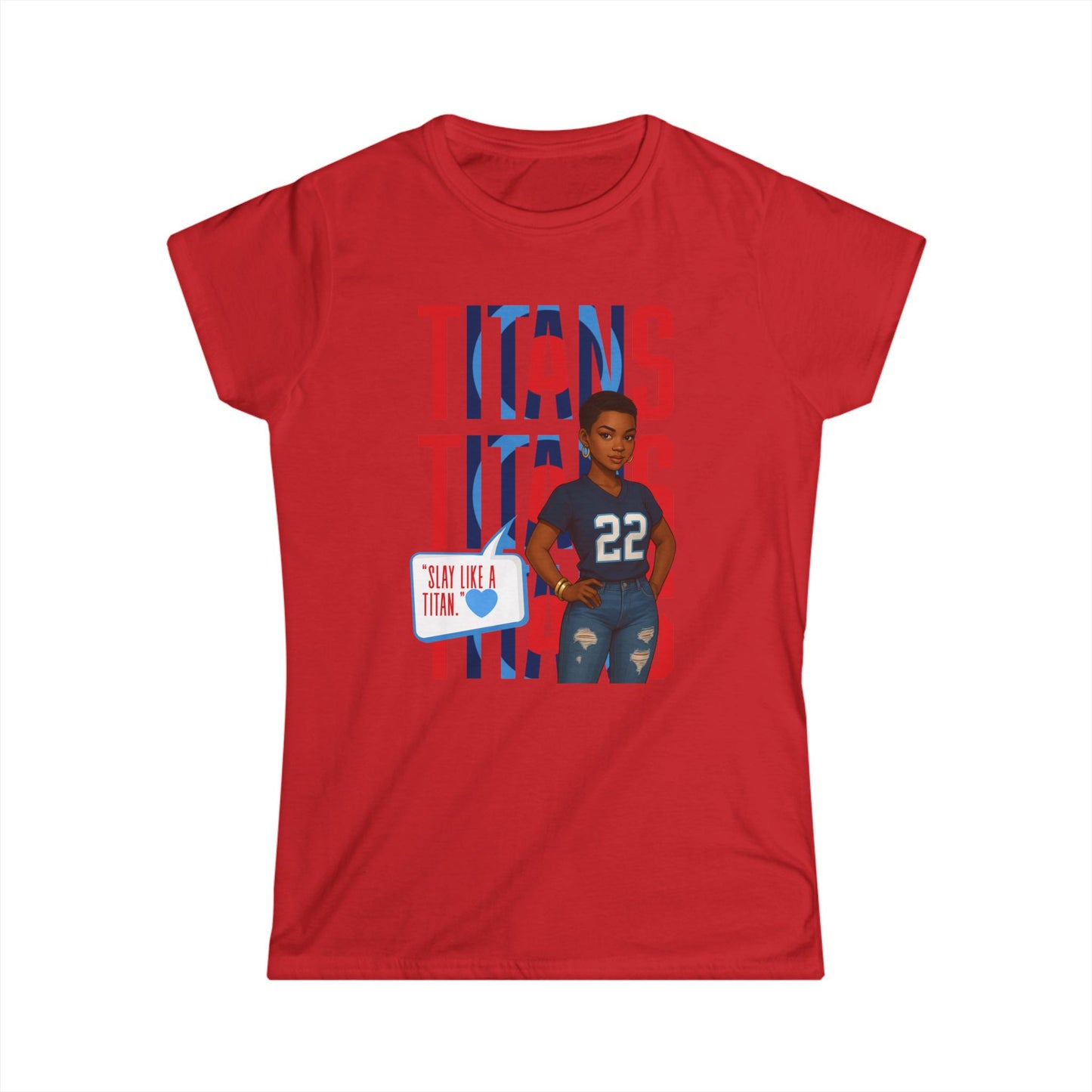 Women Sports Spirit Tee - Titans Fan Shirt, Game Day Outfit, Cheerleader Top, Birthday Gift, Teams Support Apparel