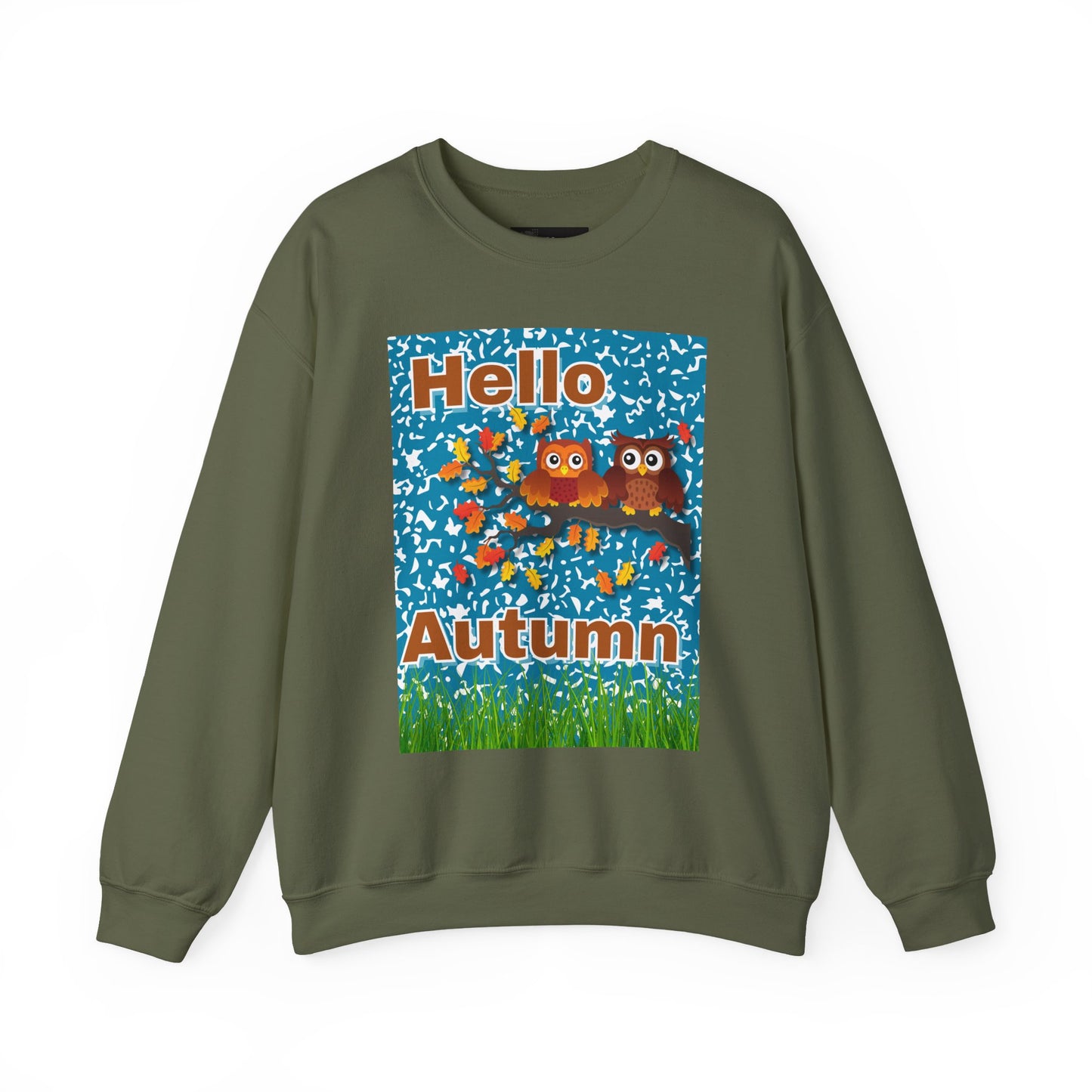 Autumn Owl Crewneck Sweatshirt, Cozy Fall Apparel, Seasonal Gift, Halloween, Thanksgiving, Cute Sweatshirt, Unisex Fall Fashion