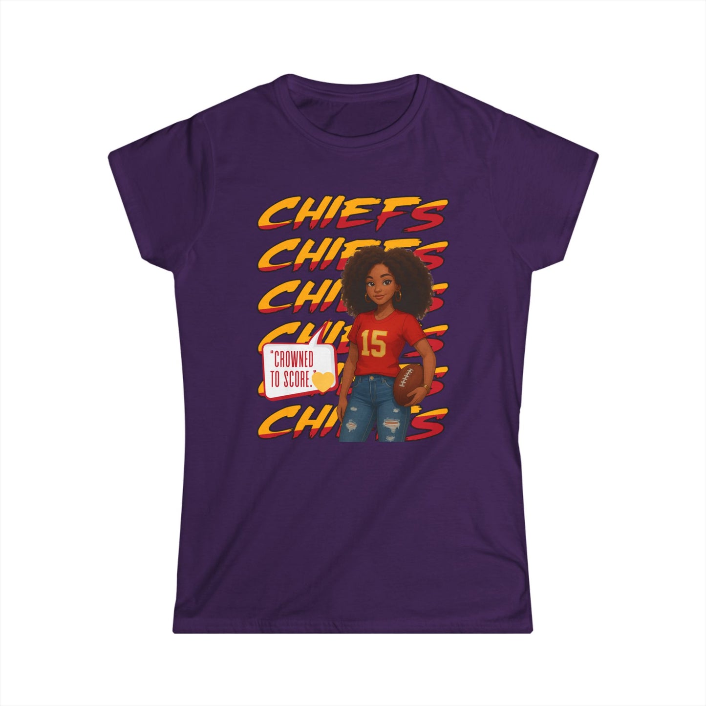 Chiefs Game Day Women's Tee, Football Fan Shirt, Cute Sports Apparel, Casual Women's Top, Gift for Chiefs Fans, Unique Team Spirit