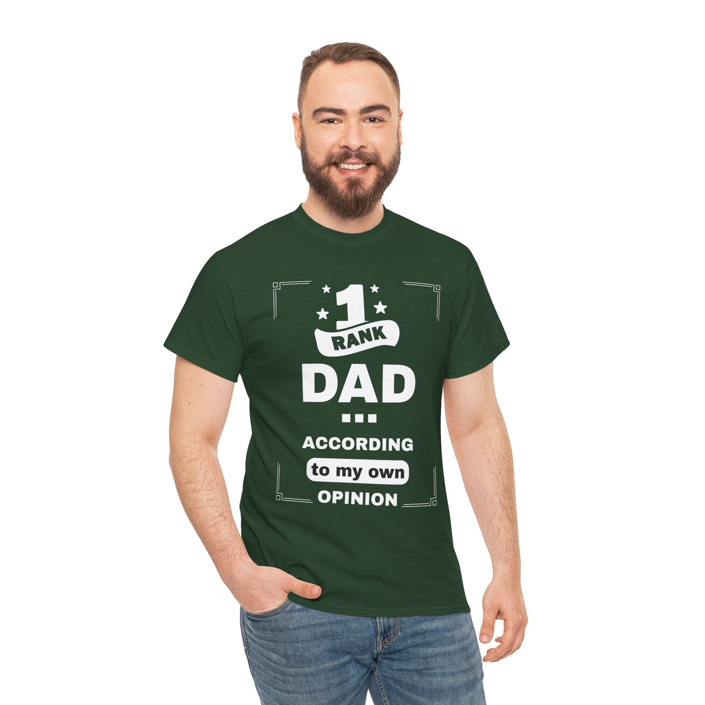 #1 Dad Unisex Heavy Cotton Tee - Perfect Gift for Father's Day, Birthday, or Family Celebrations, Casual Wear, Statement T-Shirt