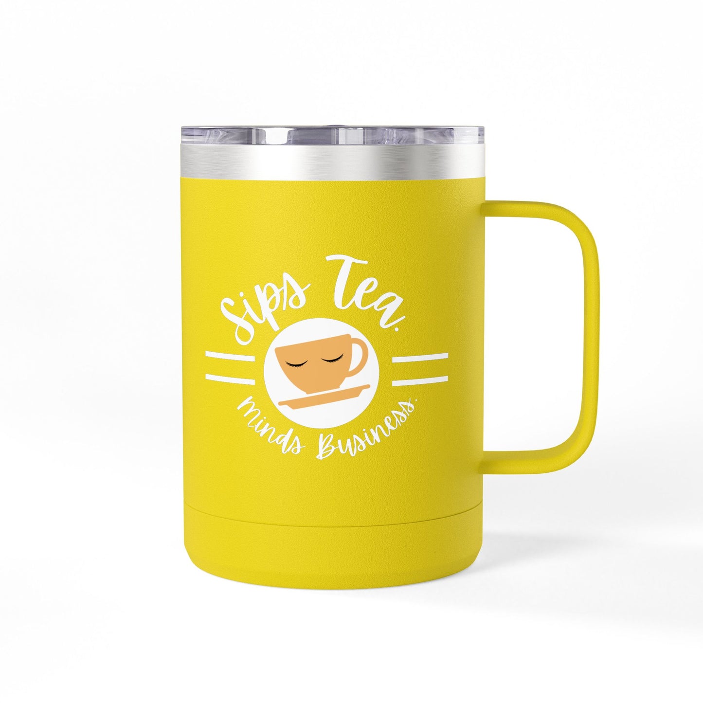 Coffee Lover's Tumbler with Sips Tea Design, Insulated Mug for Home, Travel, Gift for Coffee & Tea Lovers, Birthday, Office, Everyday Use