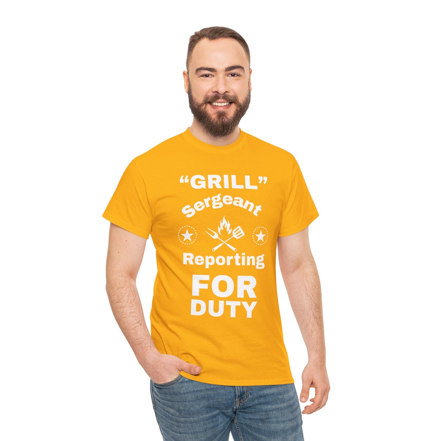 Grill Sergeant Tee - Perfect for BBQs, Father's Day Gift, Unisex Cotton T-Shirt, Outdoor Parties, Cooking Enthusiasts