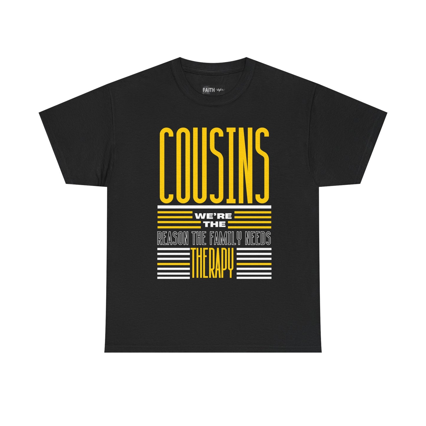 Cousins Therapy Tees, Family Reunion Shirt, Casual Wear, Gift for Cousins, Fun Family Quote Tee