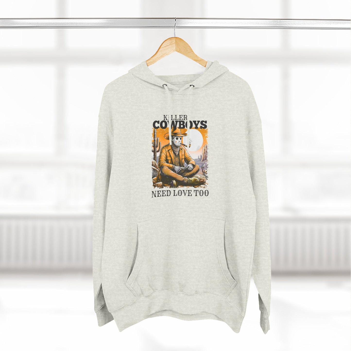 Three-Panel Fleece Hoodie-Front & Back Images