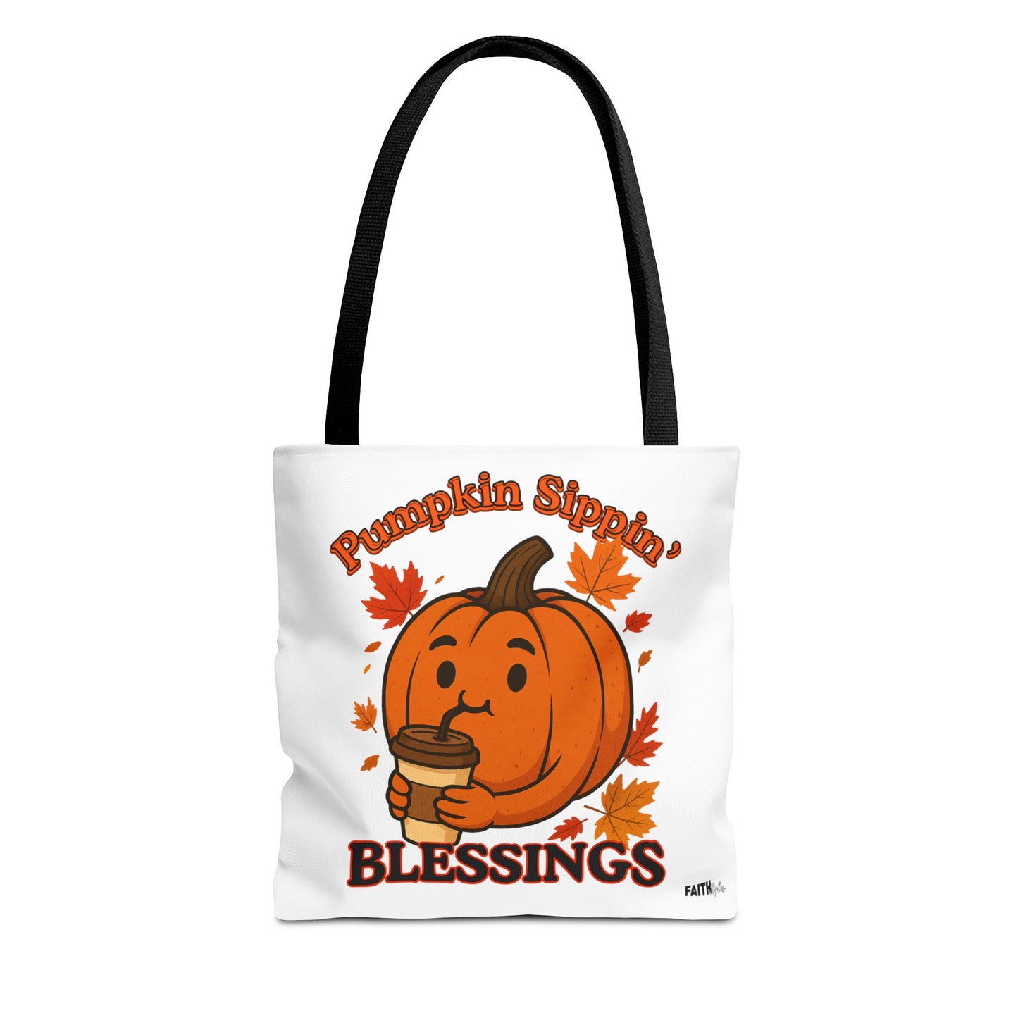 FaithStyles Autumn Pumpkin Blessings Tote Bag | Fall Bag, Cute Tote, Gift for Her, Thanksgiving, Coffee Lovers, Halloween Decor