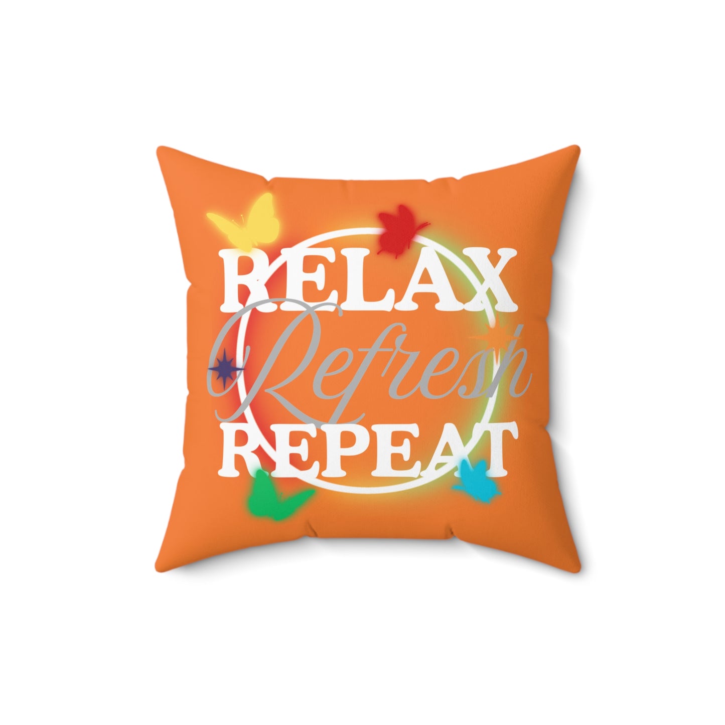 Relax Refresh Repeat Pillow, Motivational Home Decor, Throw Pillow, Gift for Wellness, Cozy Room Accent, Stress Relief