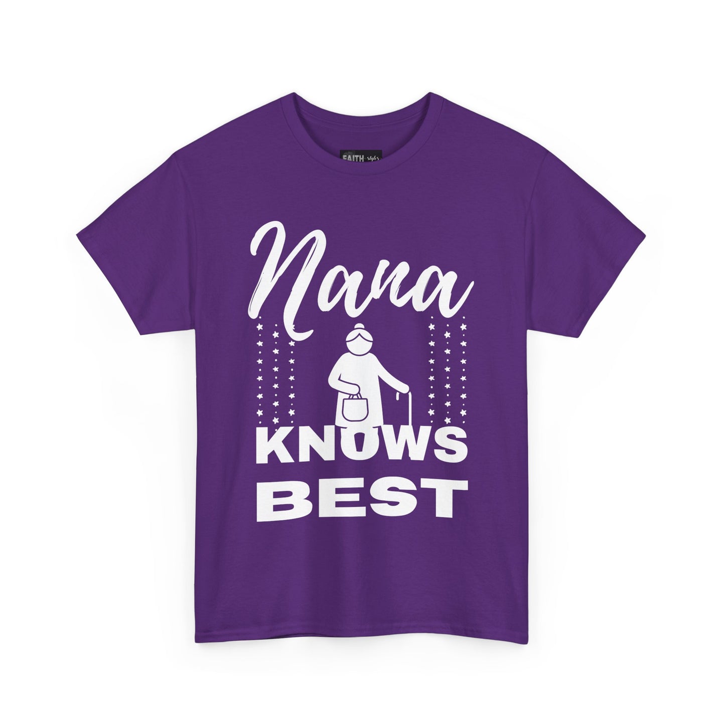 Unisex Heavy Cotton Tee - Nana Knows Best, Gift for Grandma, Family Reunion, Mother's Day, Casual Everyday Wear