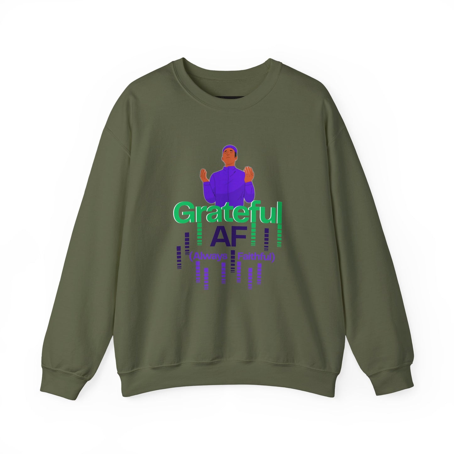 Male Grateful AF Unisex Crewneck Sweatshirt | Cozy Gift for Friends, Thanksgiving Apparel, Everyday Comfort, Gratitude Expression