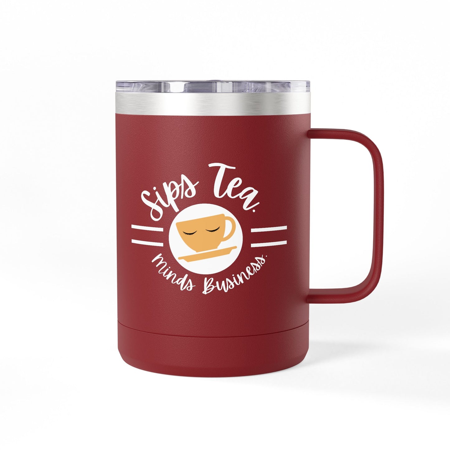 Coffee Lover's Tumbler with Sips Tea Design, Insulated Mug for Home, Travel, Gift for Coffee & Tea Lovers, Birthday, Office, Everyday Use