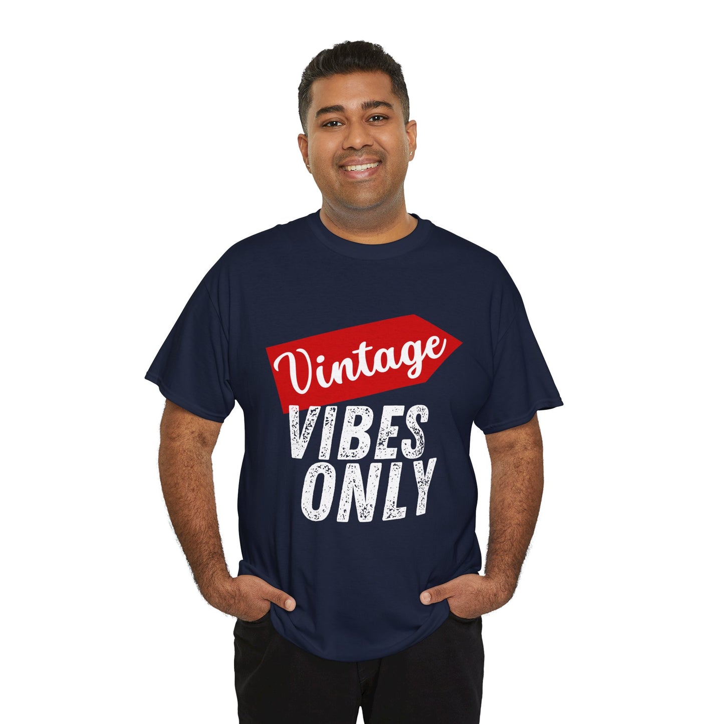 Vintage Vibes Only Unisex Heavy Cotton Tee, Retro T-Shirt, Trendy Gift for Him/Her, Casual Wear, Music Festival Outfit