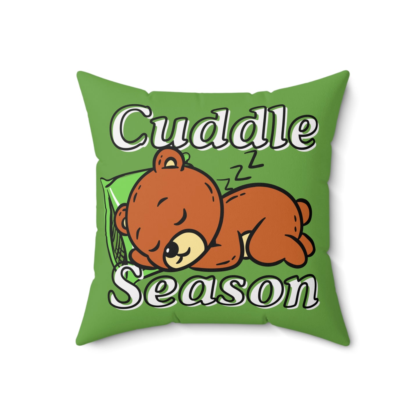 Cuddle Season Pillow - Cozy Home Decor, Great for Fall and Winter, Gift for Bear Lovers, Kids Room, Relaxation