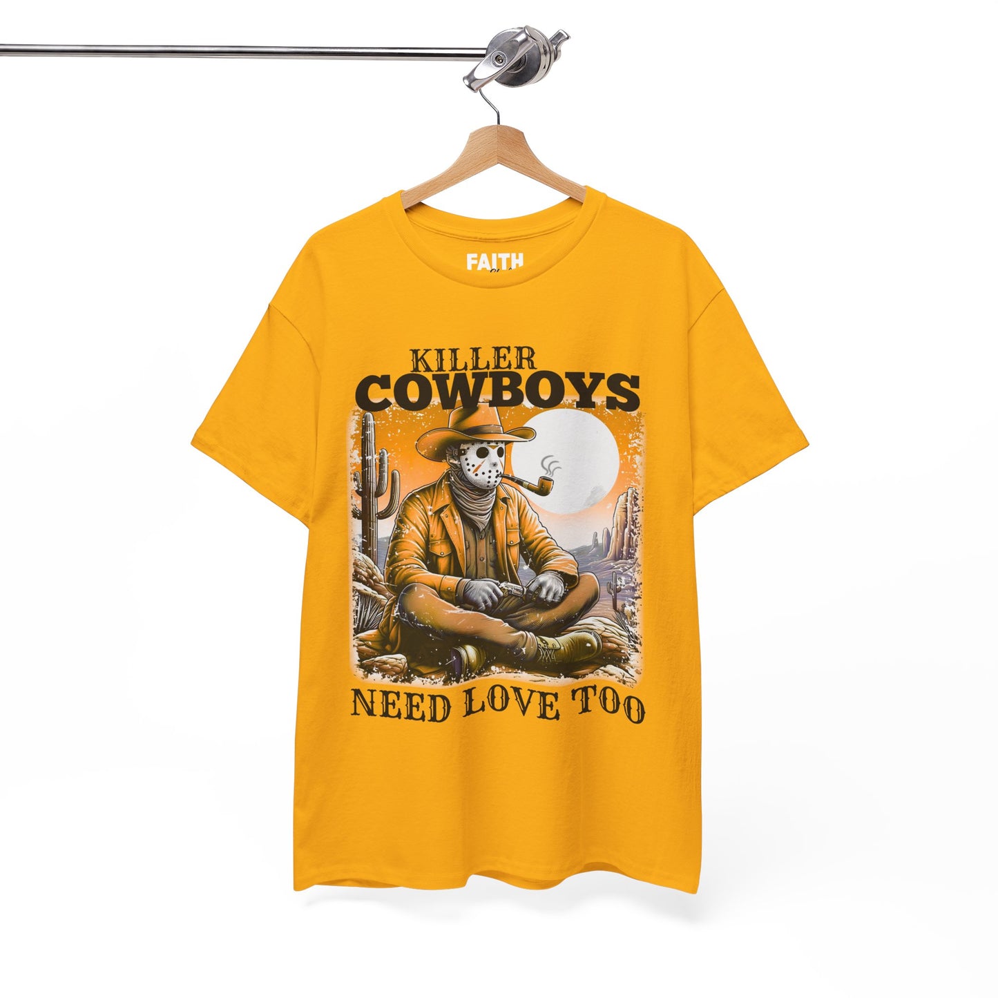 Killer Cowboys Graphic Tee, Unisex Heavy Cotton T-Shirt for Casual Wear, Cowboy Lover Gift, Western Occasion Apparel
