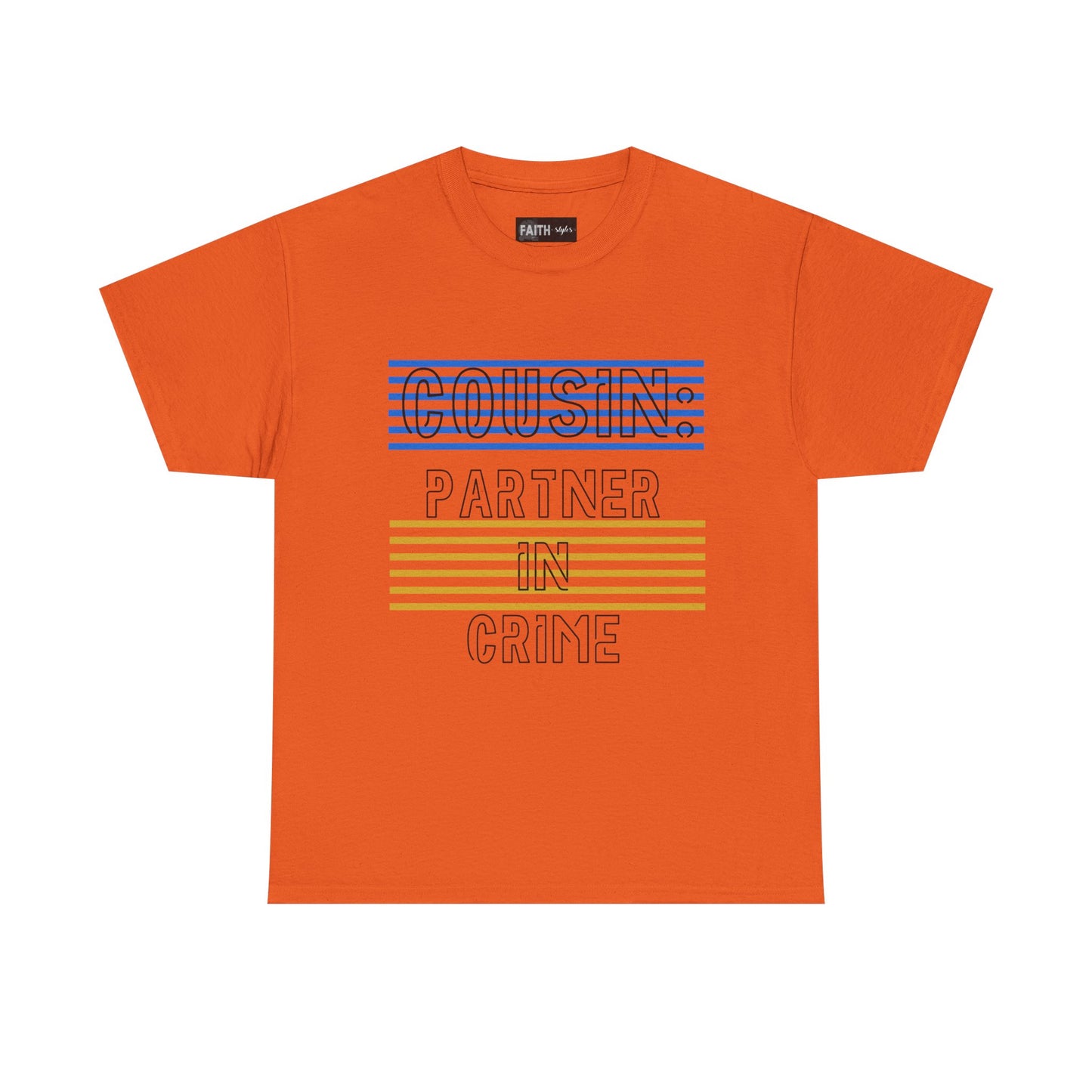 Cousins Partner in Crime Tee | Unisex Heavy Cotton T-Shirt for Family Gatherings, Cousin's Day, Gift for Cousins, Comfortable Casual Wear