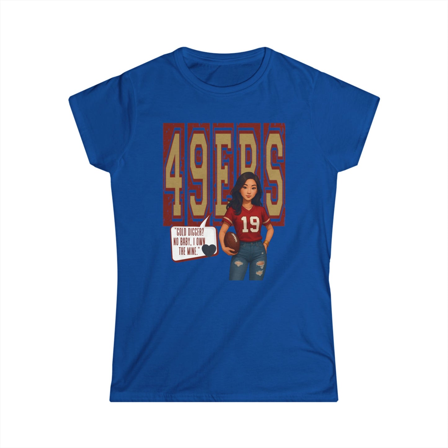 49ers Women's Softstyle Tee, sporty t-shirt, football fan shirt, casual apparel, NFL women's top, game day outfit