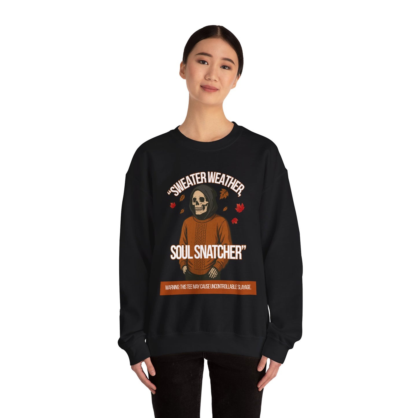 Soul Snatcher Crewneck Sweatshirt - Cozy Unisex Fall Apparel, Halloween Gift, Casual Streetwear, Autumn Fashion, Comfy Sweater