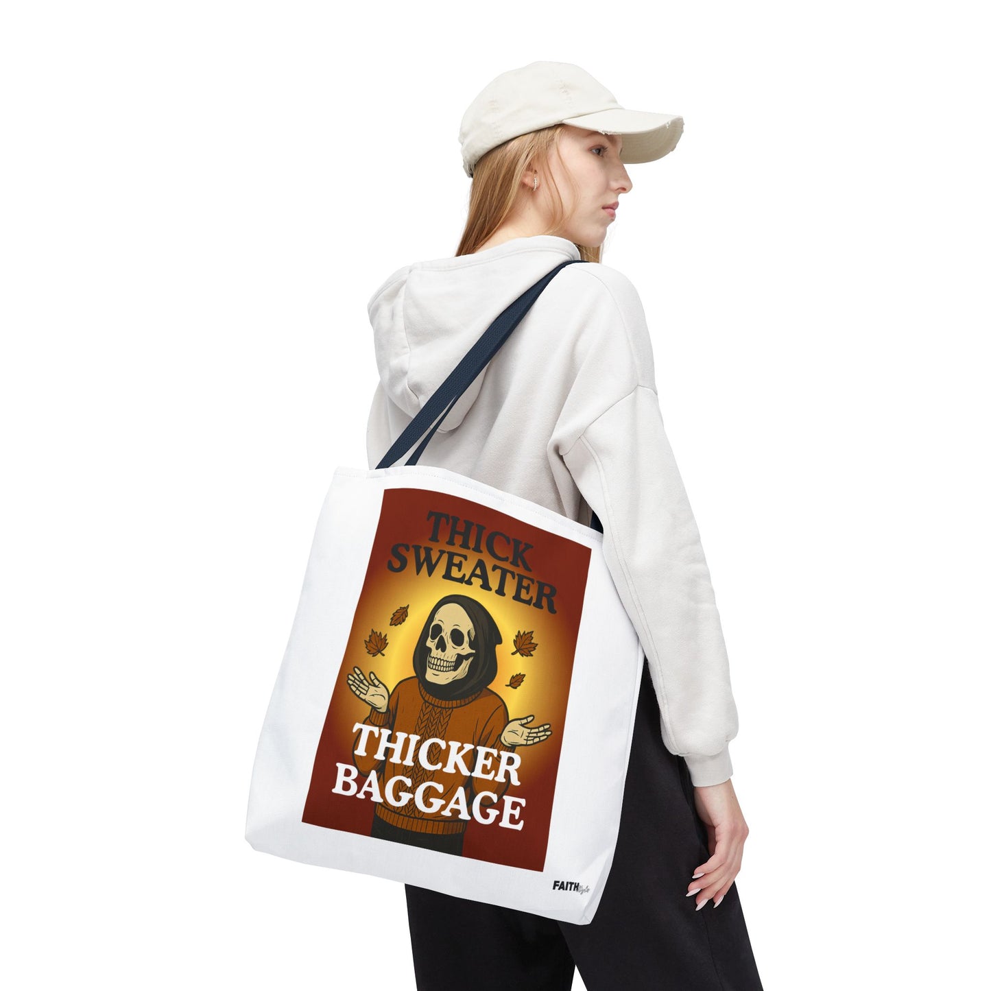 FaithStyles Fall-Themed Thicker Baggage Tote Bag, Halloween, Autumn Vibes, Eco-Friendly Gift, Spooky Baggage, Seasonal Carryall, Shopping Bag, Casual Style