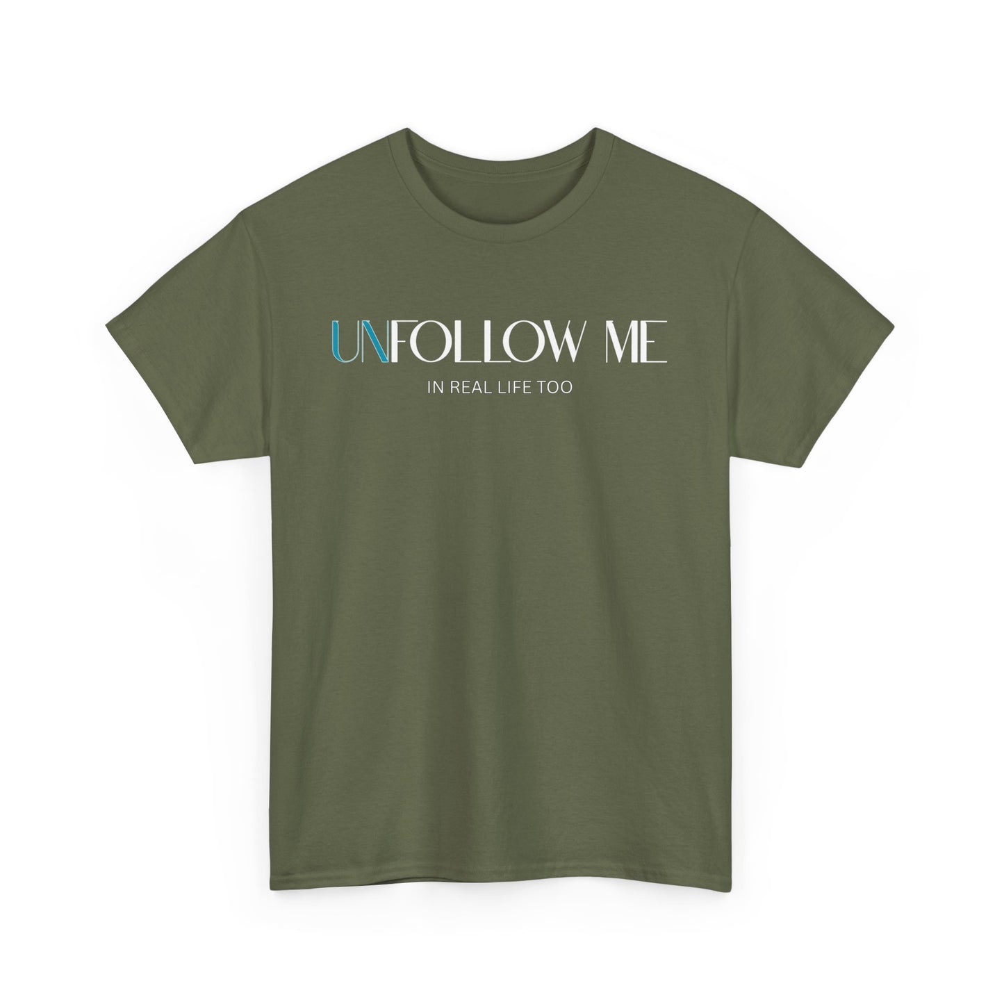 Male Graphic Tee, "Unfollow Me" Statement Shirt, Trendy Casual Style, Perfect Gift for Friends, Relaxed Everyday Wear, Social Media Humor