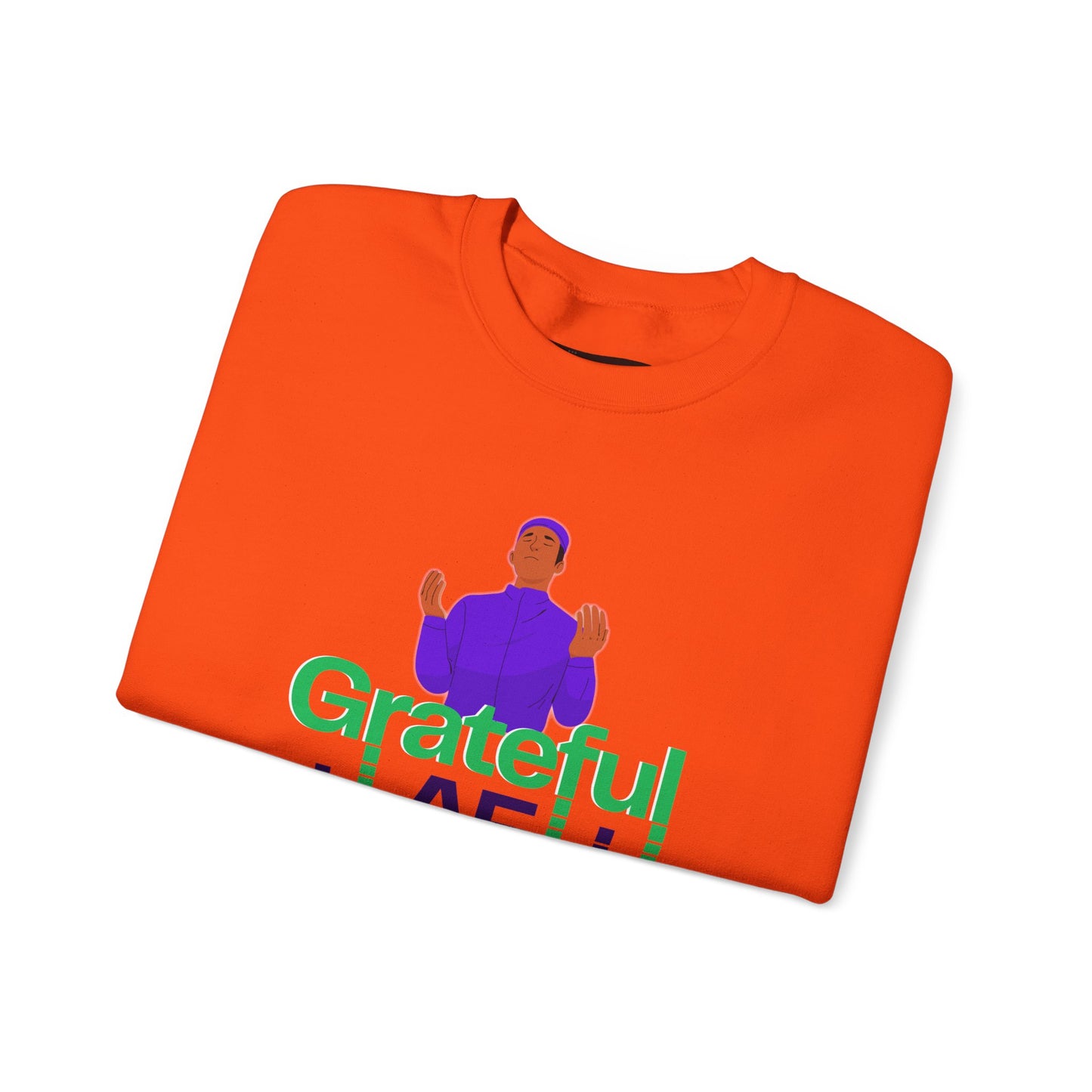 Male Grateful AF Unisex Crewneck Sweatshirt | Cozy Gift for Friends, Thanksgiving Apparel, Everyday Comfort, Gratitude Expression