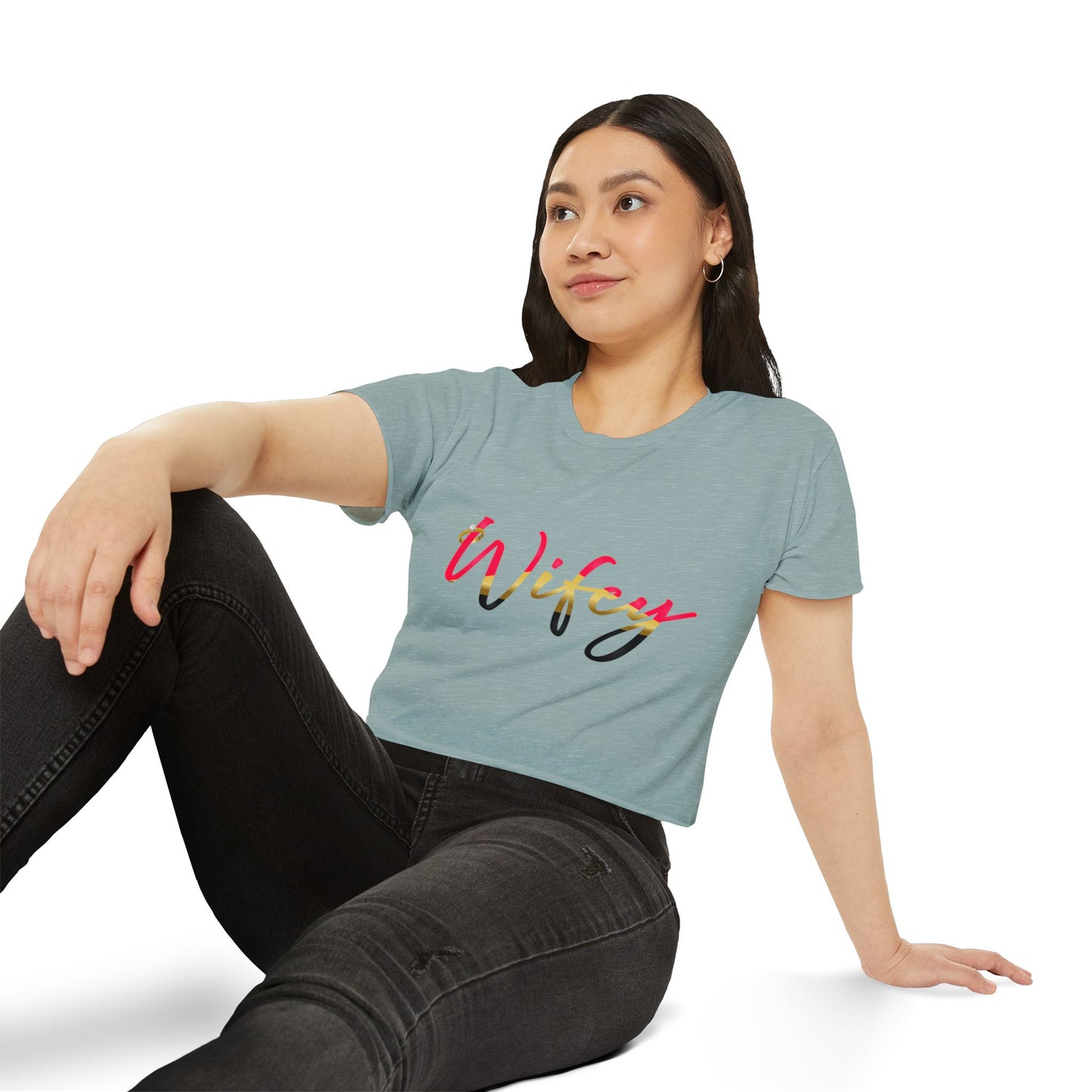 Women's Festival Crop Top, Cute Wifey Top, Summer Crop Shirt, Boho Style Tee, Trendy Women's Apparel, Festival Outfit