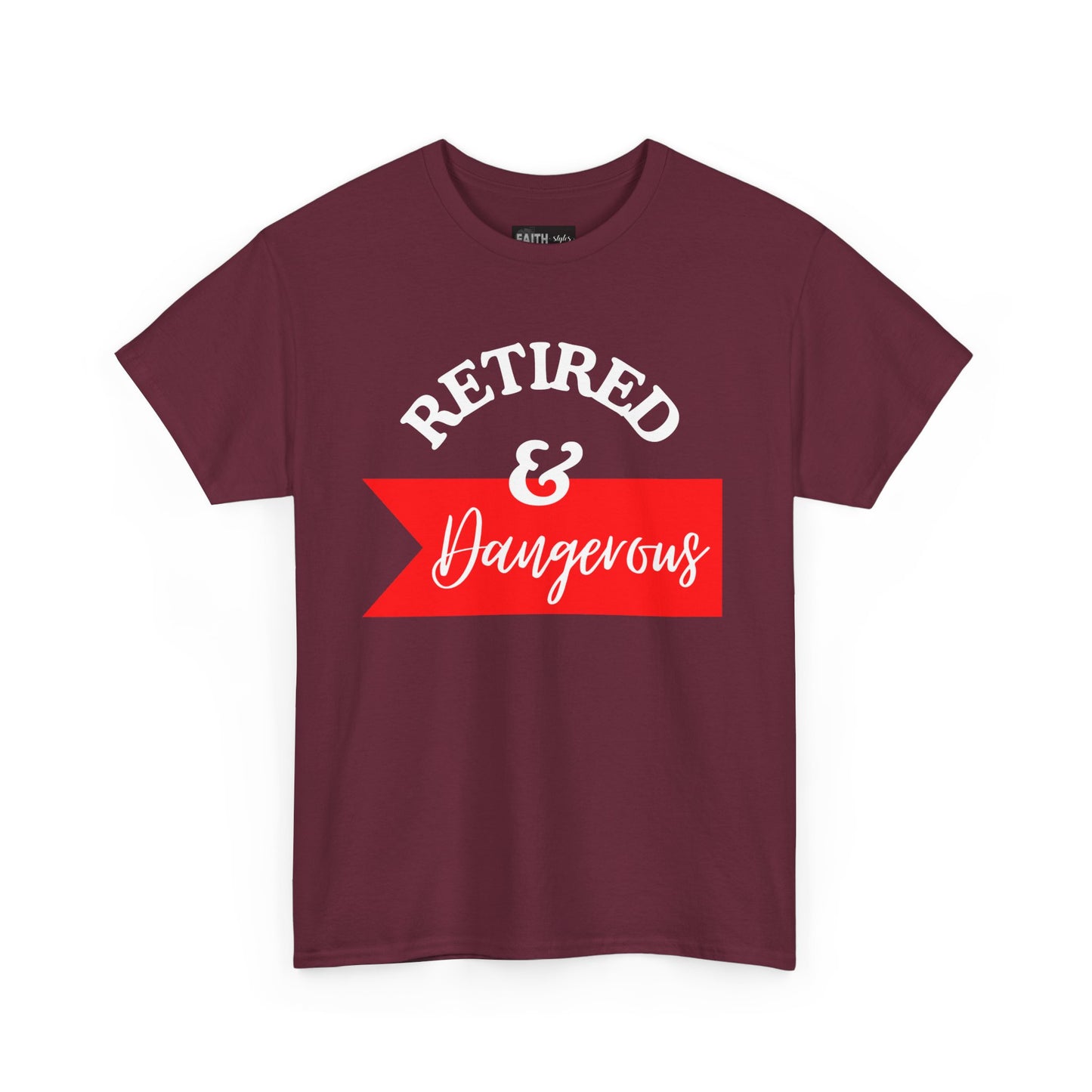 Retired & Dangerous Unisex Heavy Cotton Tee, Funny Retirement Shirt, Gift for Retirees, Casual Wear, Humorous Retirement Tees
