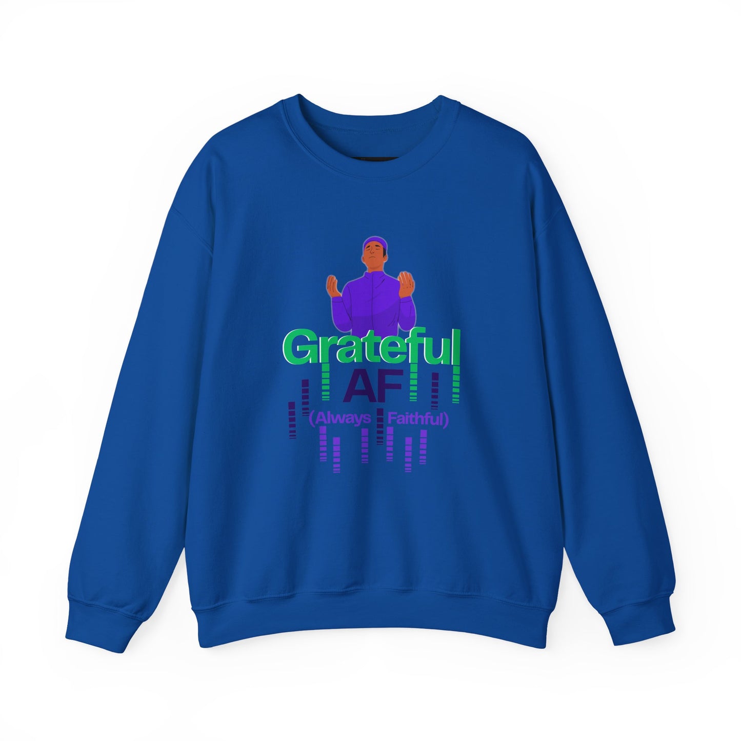 Male Grateful AF Unisex Crewneck Sweatshirt | Cozy Gift for Friends, Thanksgiving Apparel, Everyday Comfort, Gratitude Expression