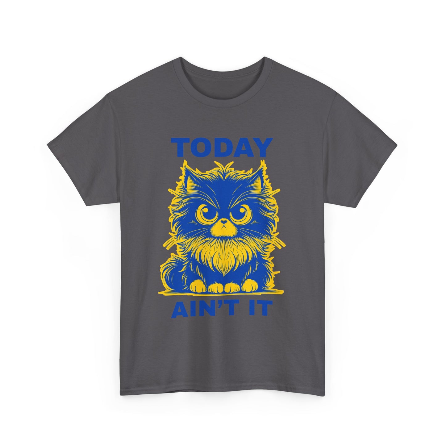 Funny Cat Tee - 'Today Ain't It' Unisex Heavy Cotton T-Shirt