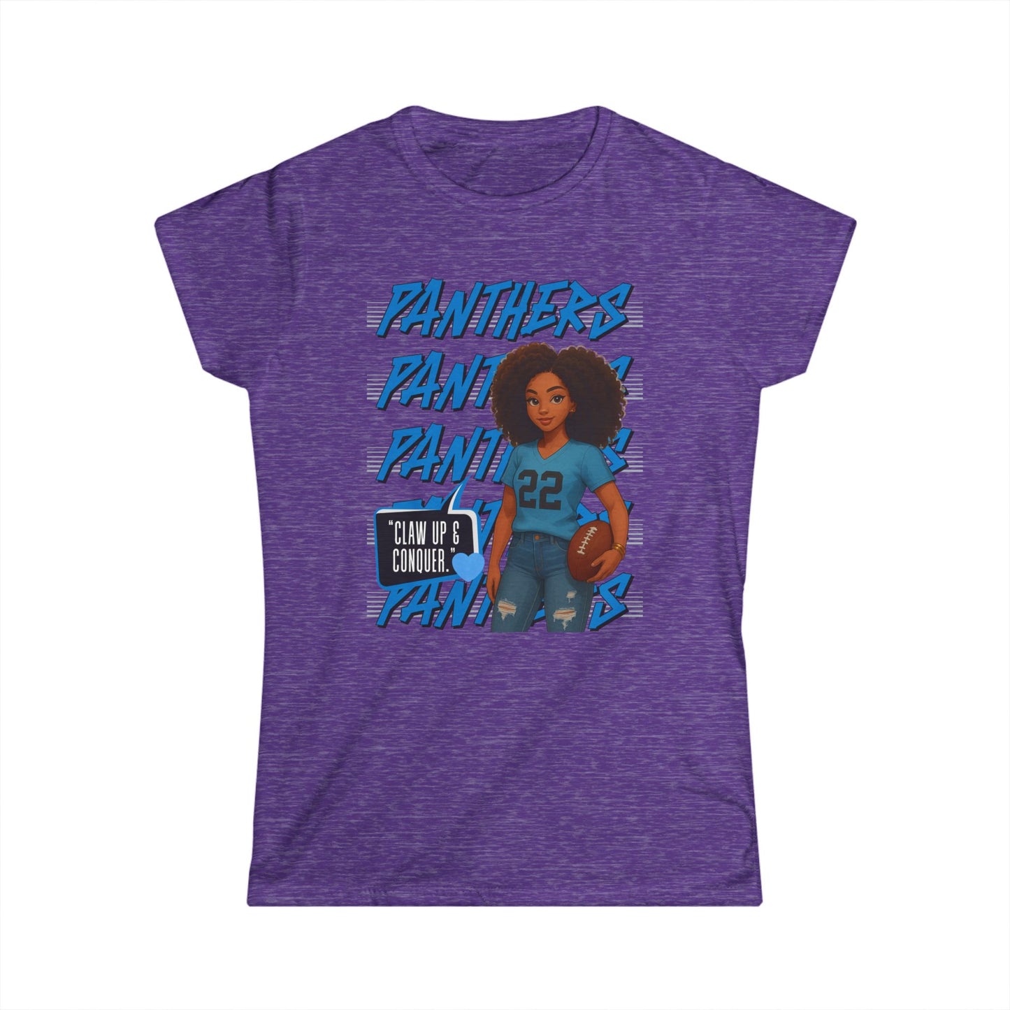 Panthers Cheer Women's Softstyle Tee, Cute Graphic Tee for Football Fans, Sportswear for Game Days and Events, Gift for Cheerleaders