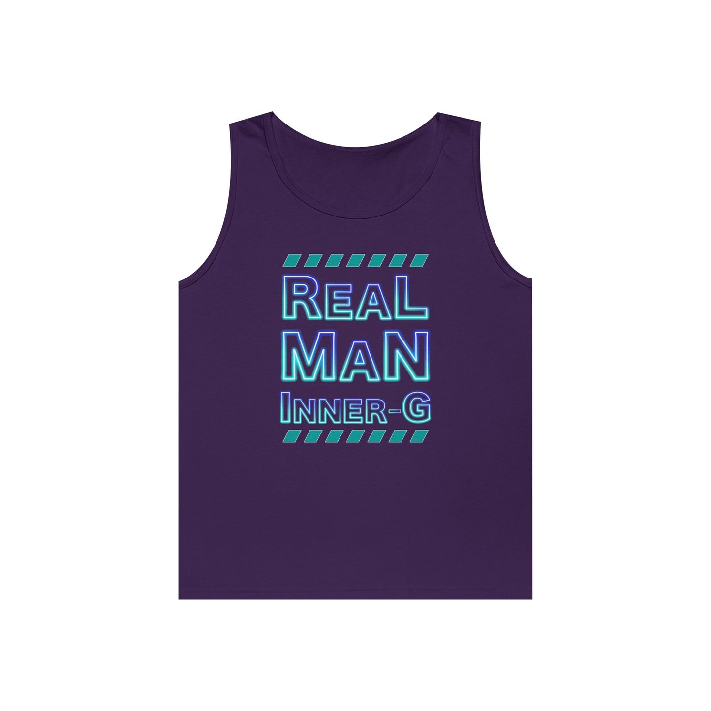 Real Man Inner G Unisex Heavy Cotton Tank Top, Motivational Gym Wear, Summer Fashion, Casual Outift, Gift for Him, Inspirational Tank