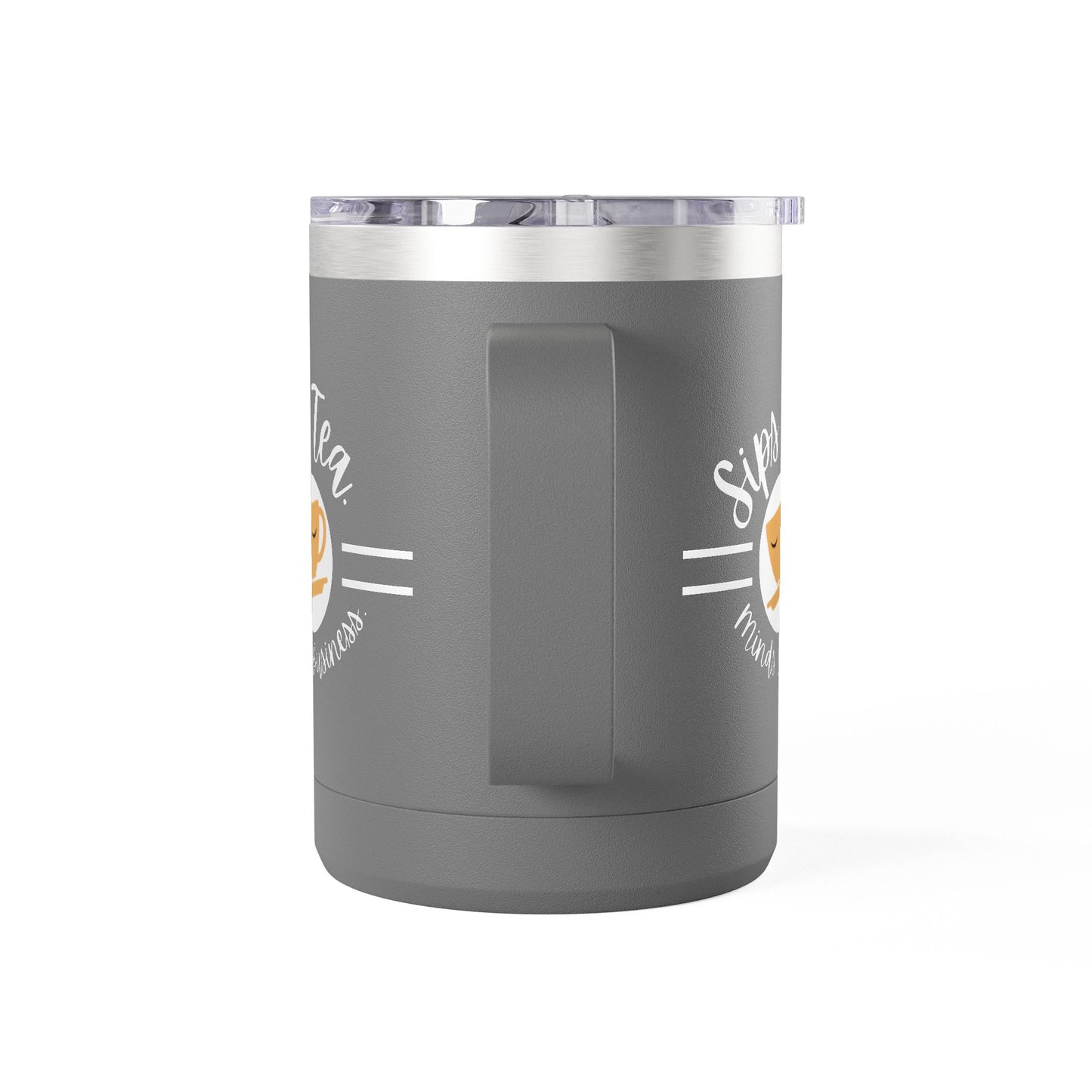 Coffee Lover's Tumbler with Sips Tea Design, Insulated Mug for Home, Travel, Gift for Coffee & Tea Lovers, Birthday, Office, Everyday Use