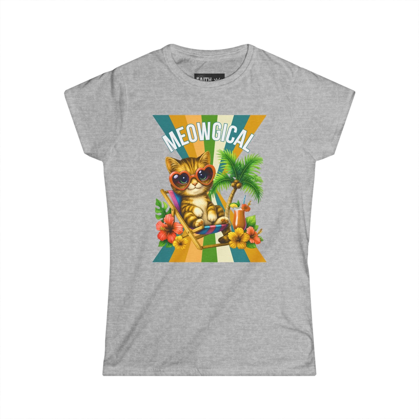 Meowgical Cat T-Shirt, Cute Cat Tee, Summer Vibes Shirt, Gift for Cat Lovers, Beach Day Outfit, Fun Casual Graphic Tee