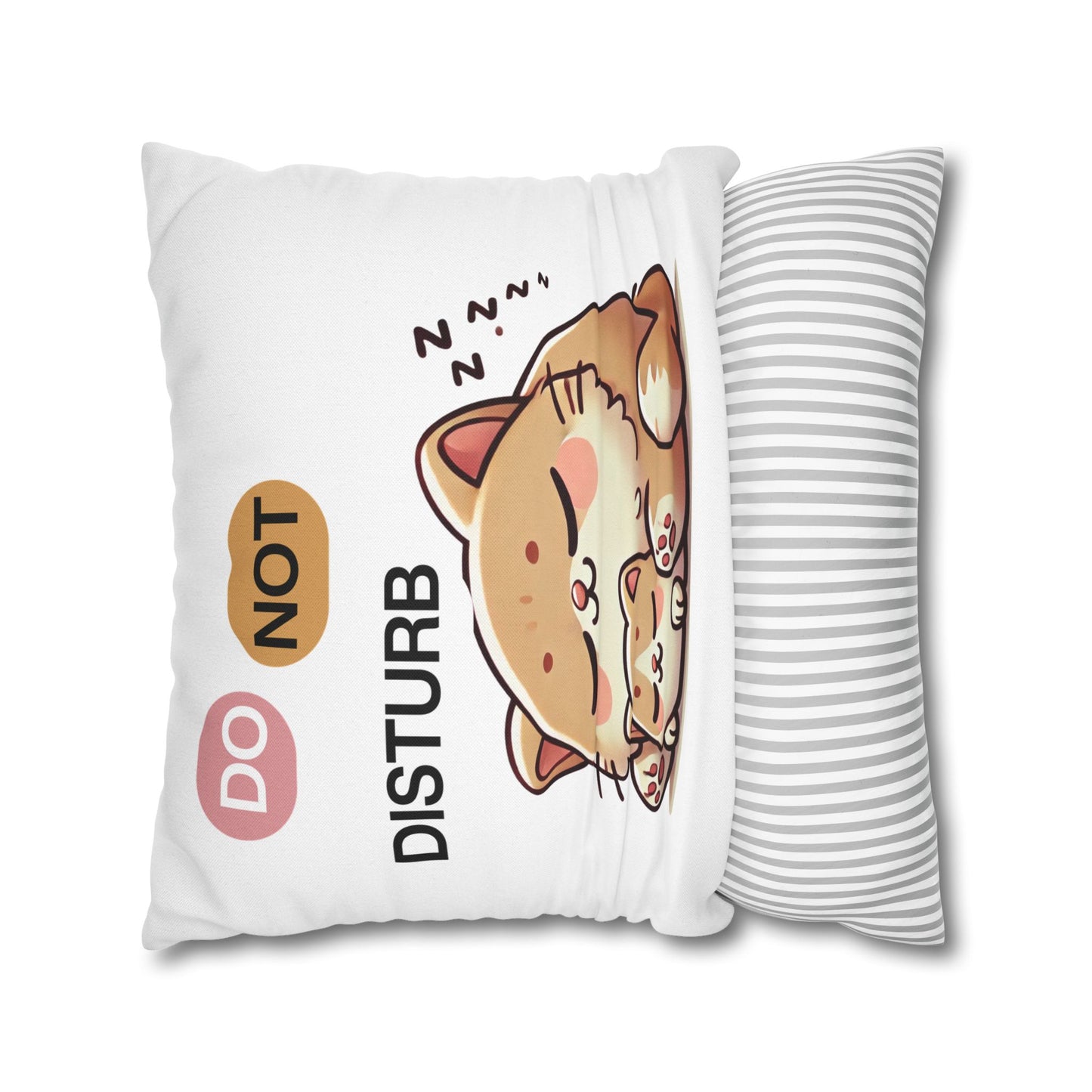 Cute Cat Do Not Disturb Pillowcase, Fun Home Decor, Pet Lover Gift, Bedroom Accessory, Cozy Room Decor