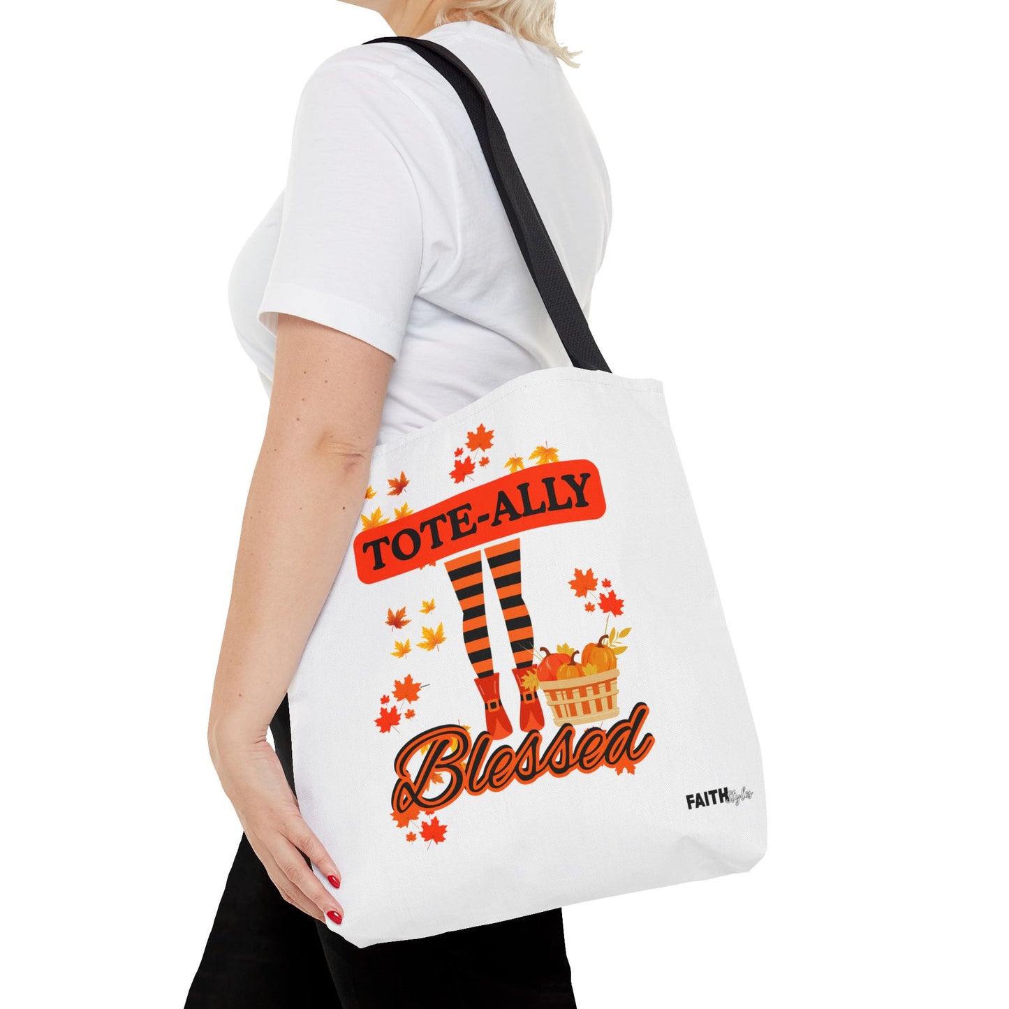 FaithStyles Blessed Holiday Tote Bag, Autumn Tote, Fall Accessories, Gift for Her, Seasonal Shopping Bag, Cute Grocery Bag