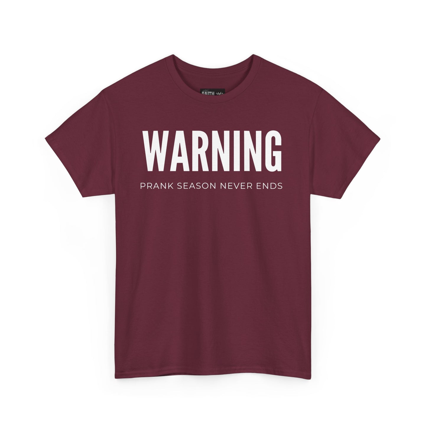 Warning Prank Season Unisex Heavy Cotton Tee | Fun Gift, Casual Wear, Comedy Merchandise, Birthday Gift, Prankster Shirt